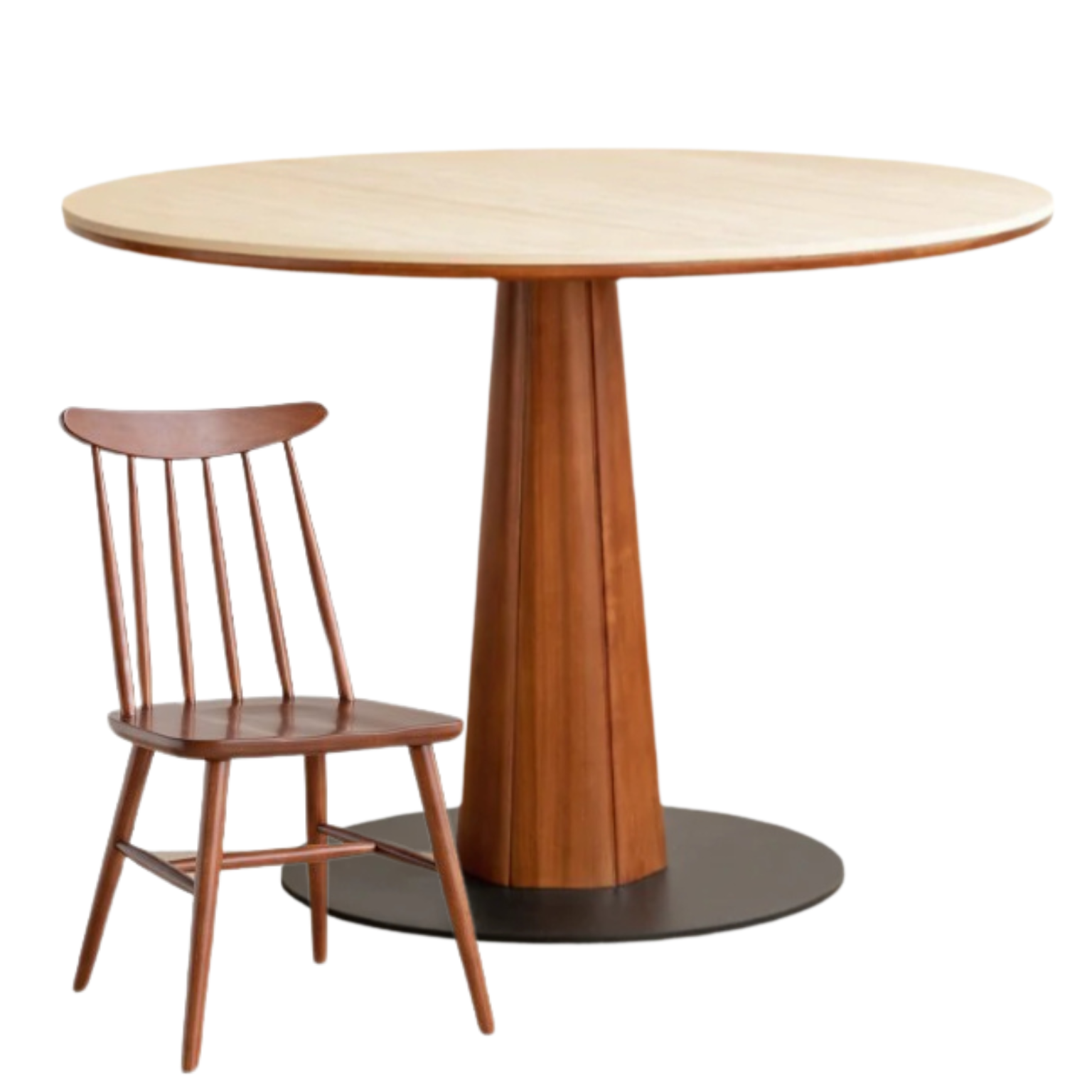 Poplar Solid Wood Medieval Style Rock Dining Table