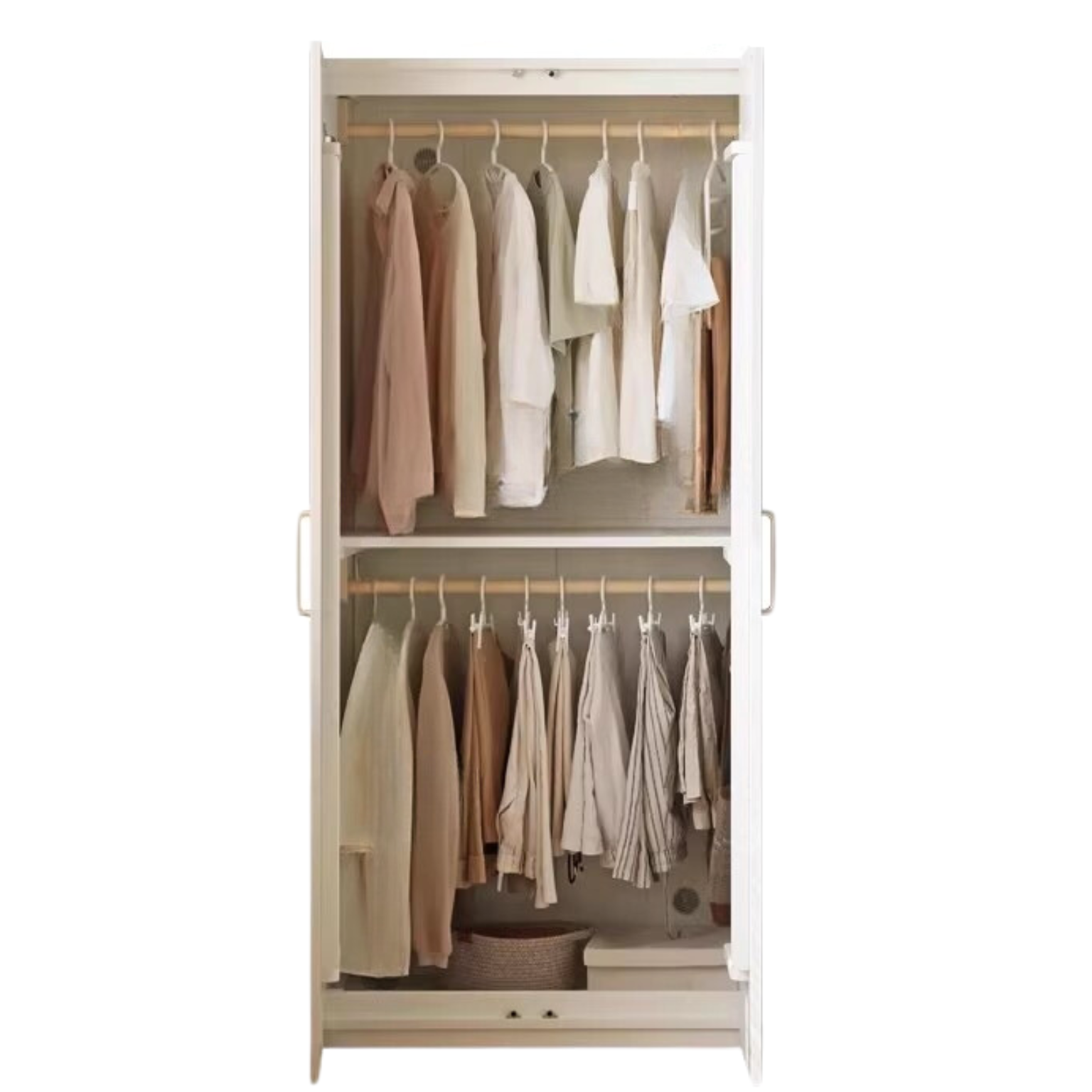 Pine Solid Wood Wardrobe French Cream Style.