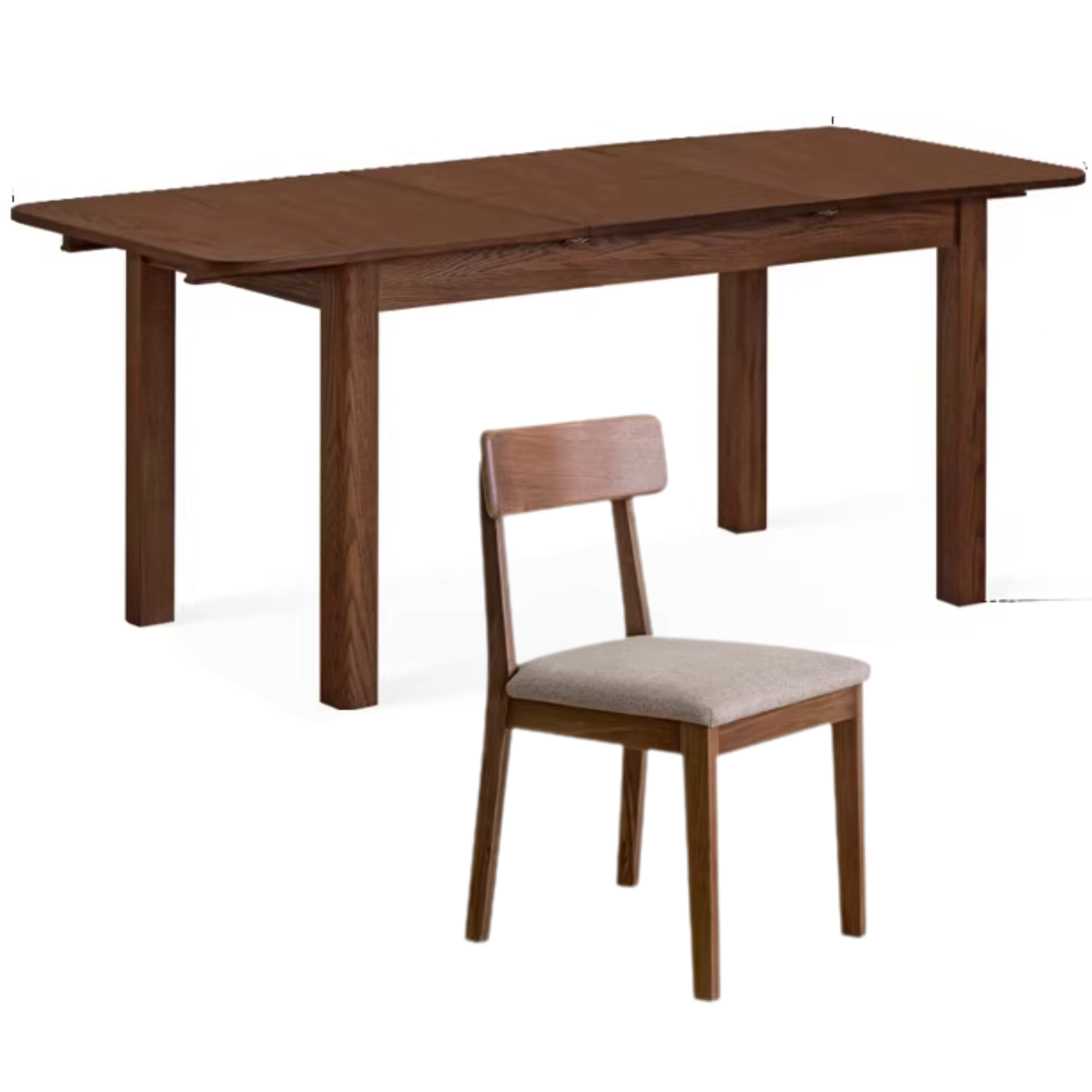 Oak Solid Wood Retractable Dining Table