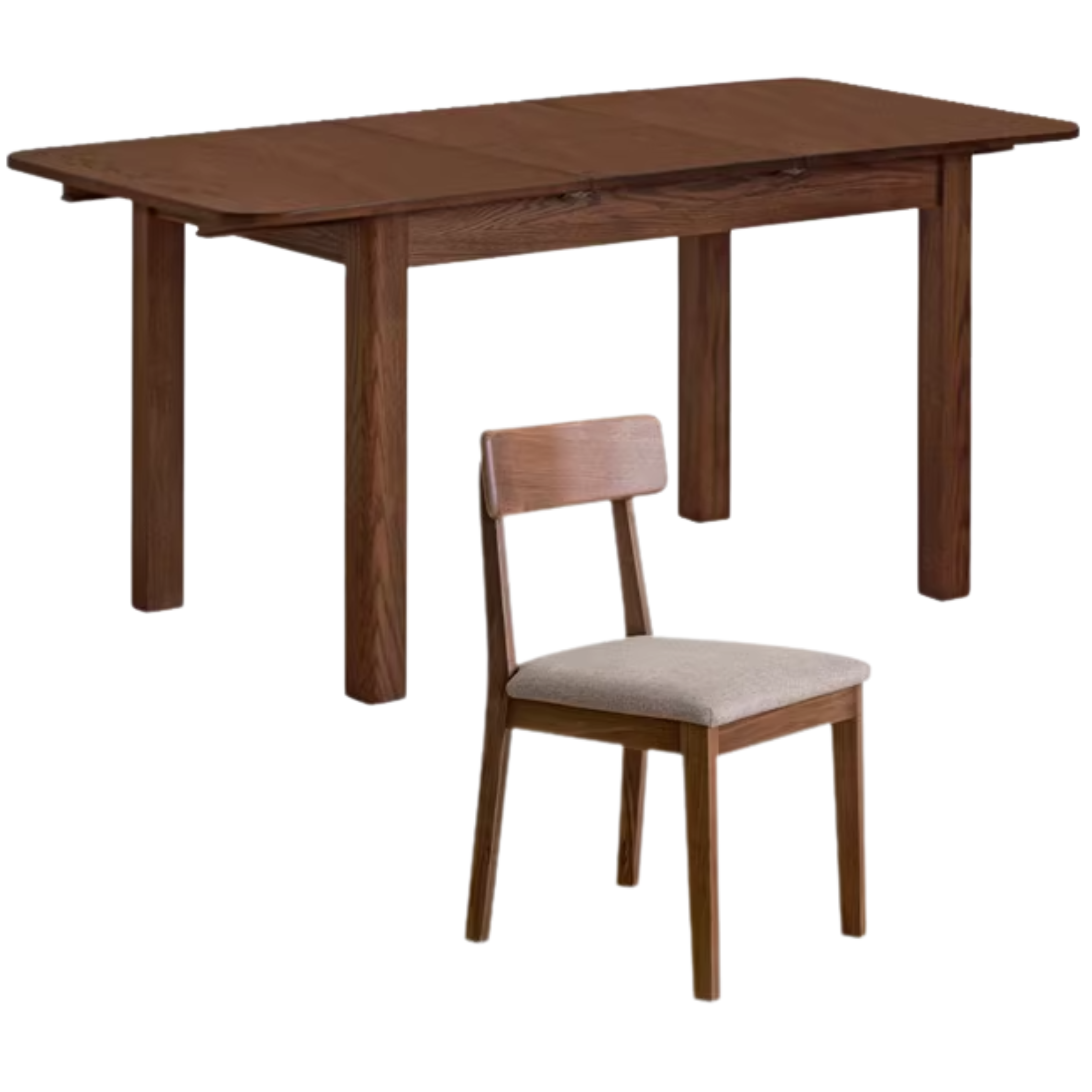Oak Solid Wood Retractable Dining Table