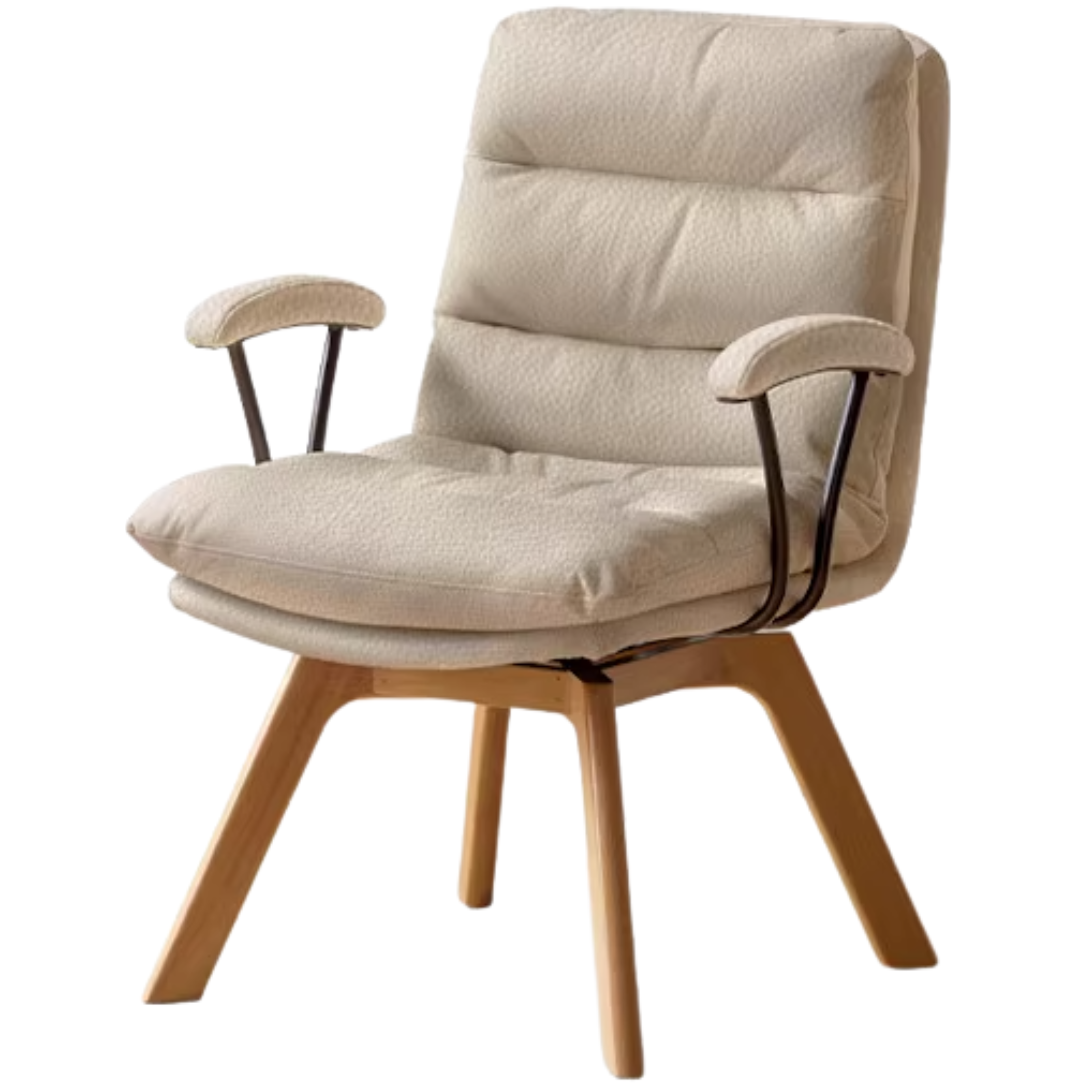 Beech Solid Wood Rotating Chair Technical Fabric.