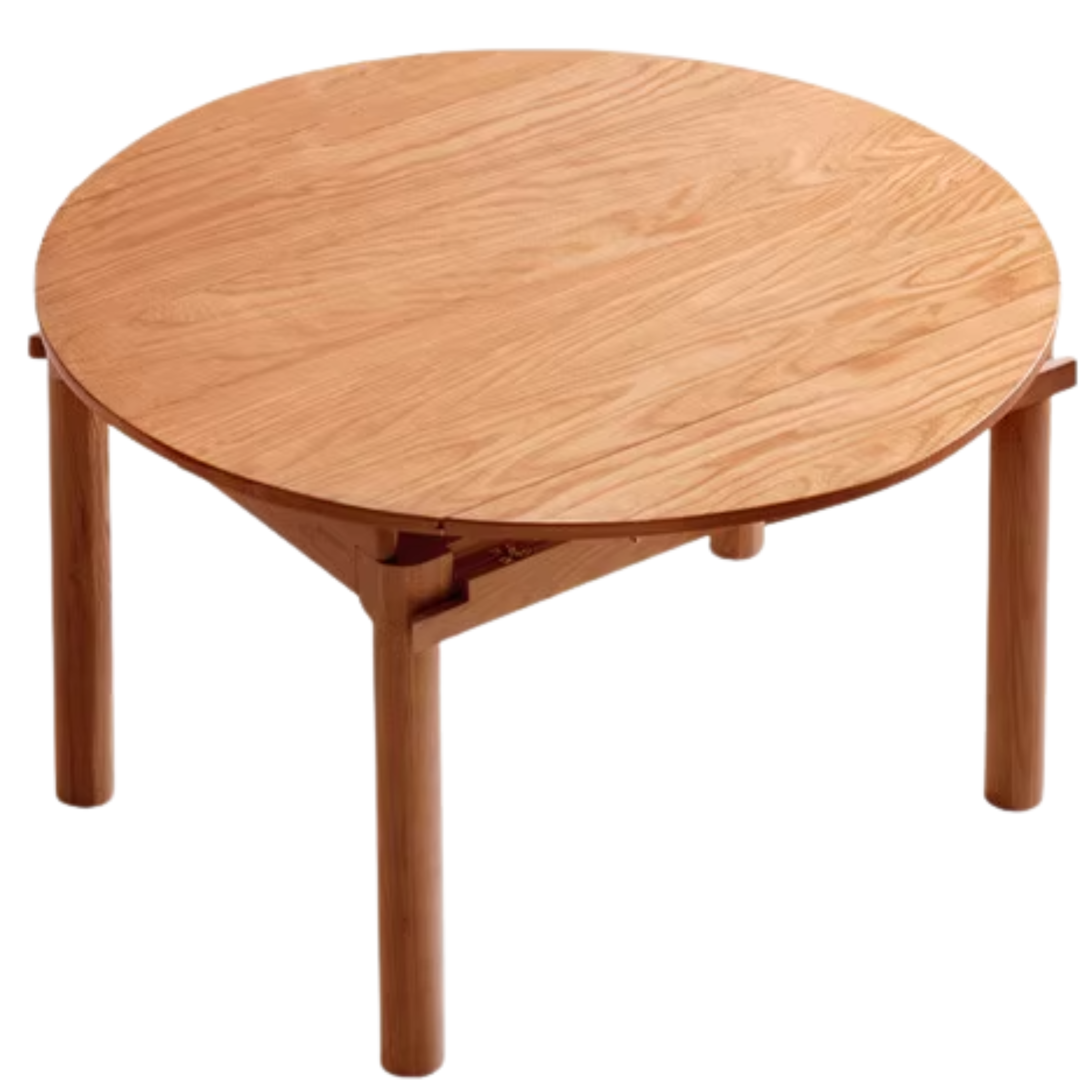 Cherry Solid Wood Retractable Folding Round Table