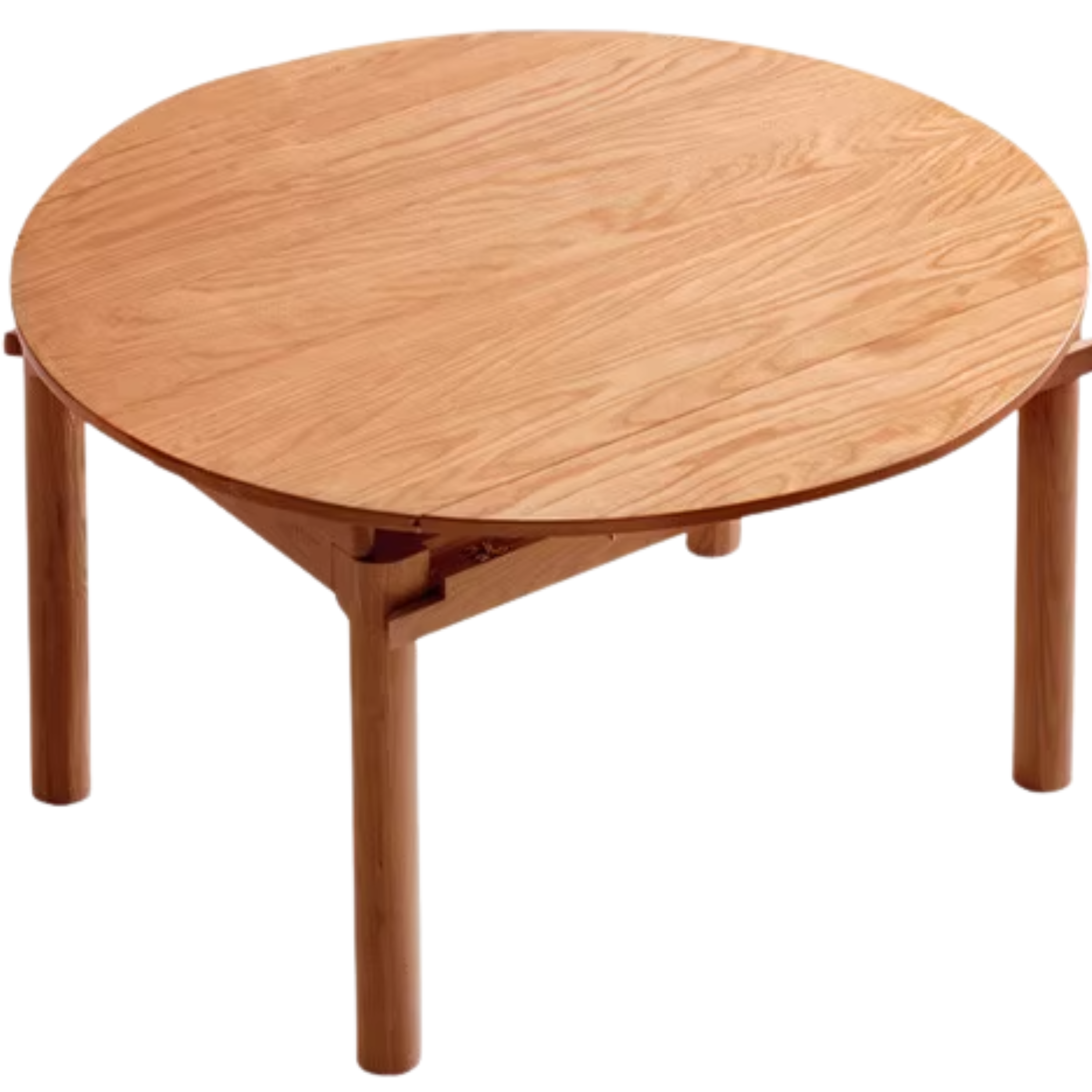 Cherry Solid Wood Retractable Folding Round Table