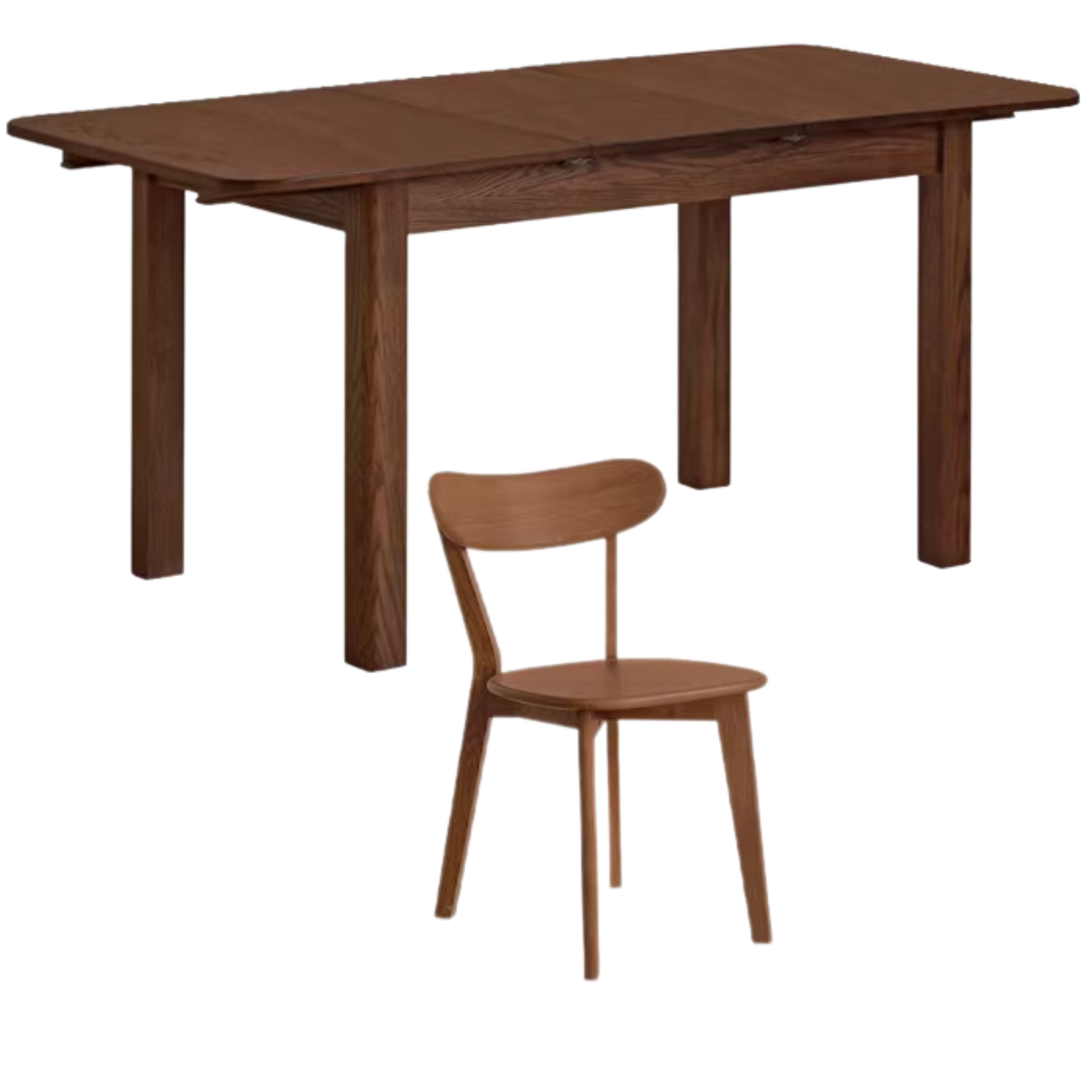 Oak Solid Wood Retractable Dining Table