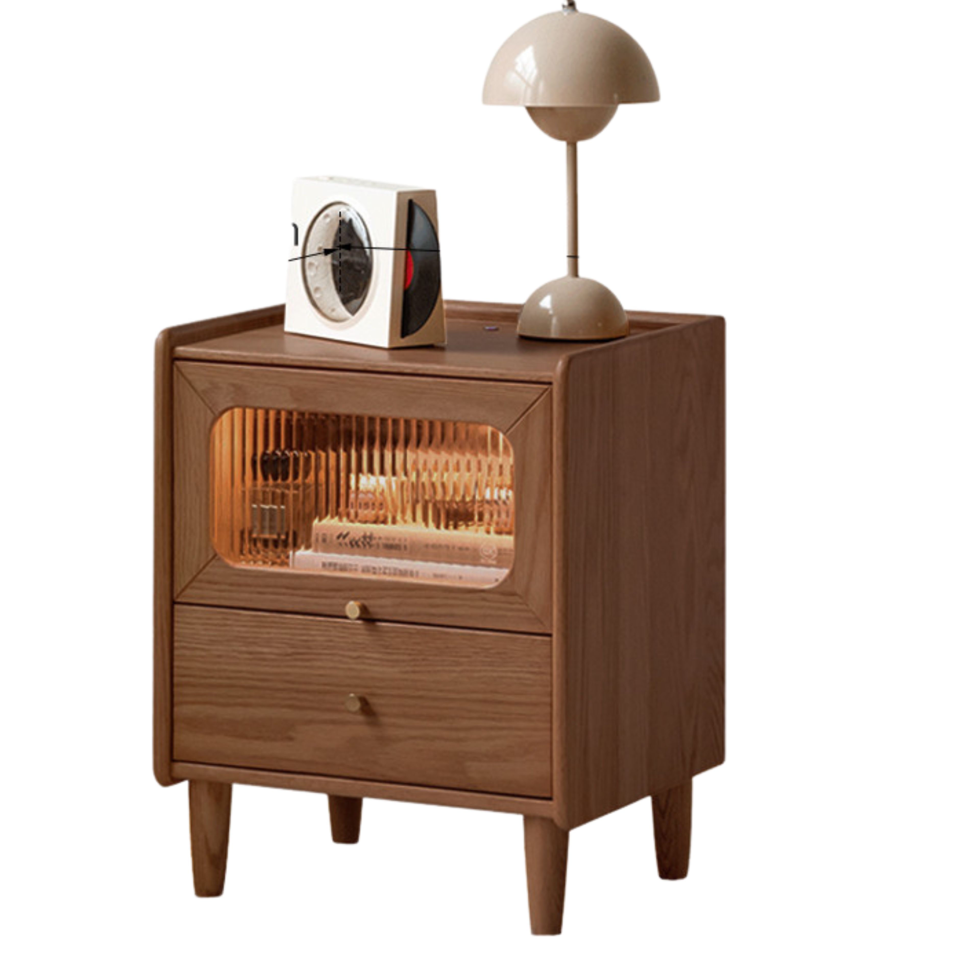 Solid Longan Hardwood, Oak Solid Wood Modern Style Nightstand