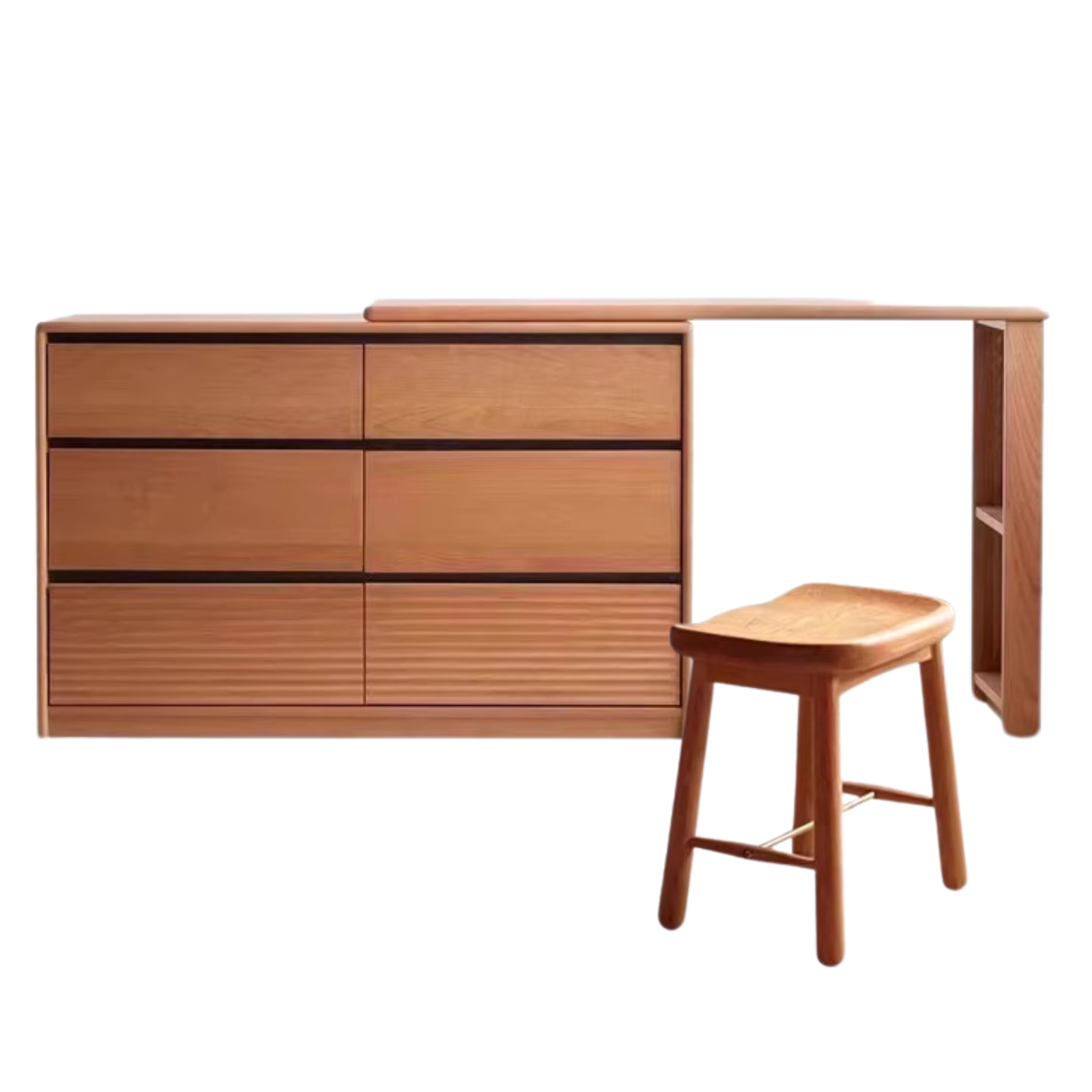 Cherry Solid Wood Retro Dressing Table.