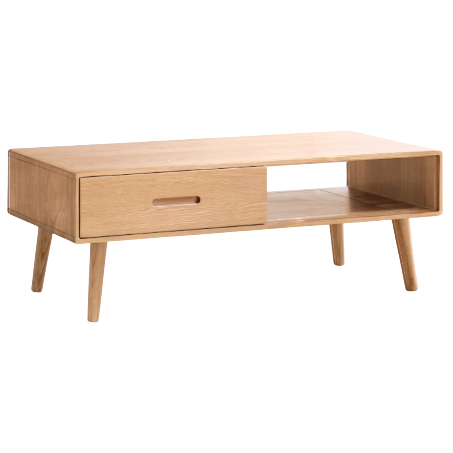 Oак, Solid Rubberwood North American Modern Coffee Table