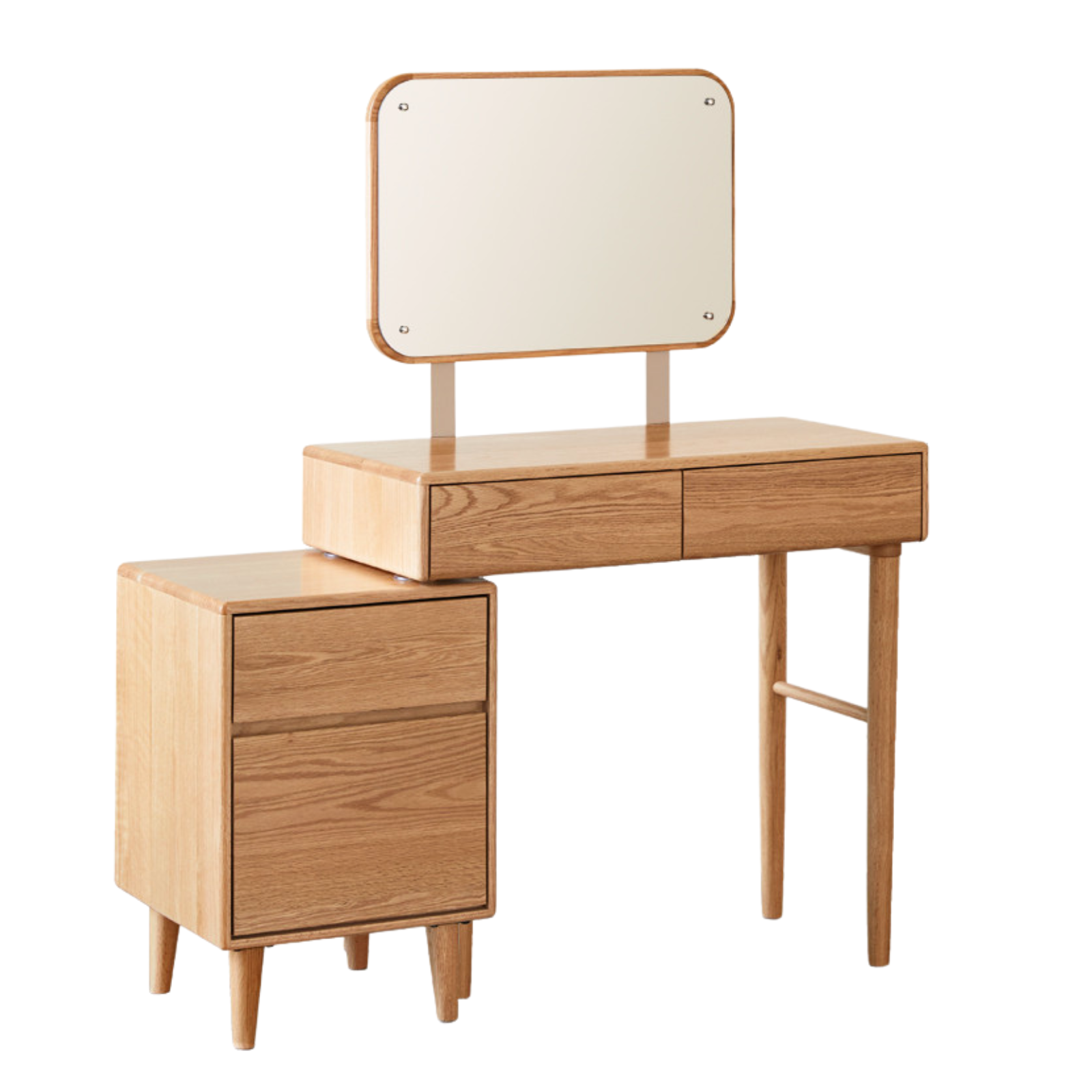 Solid Rubberwood, Oak, Beech Solid Wood Retractable Dressing Table Modern.