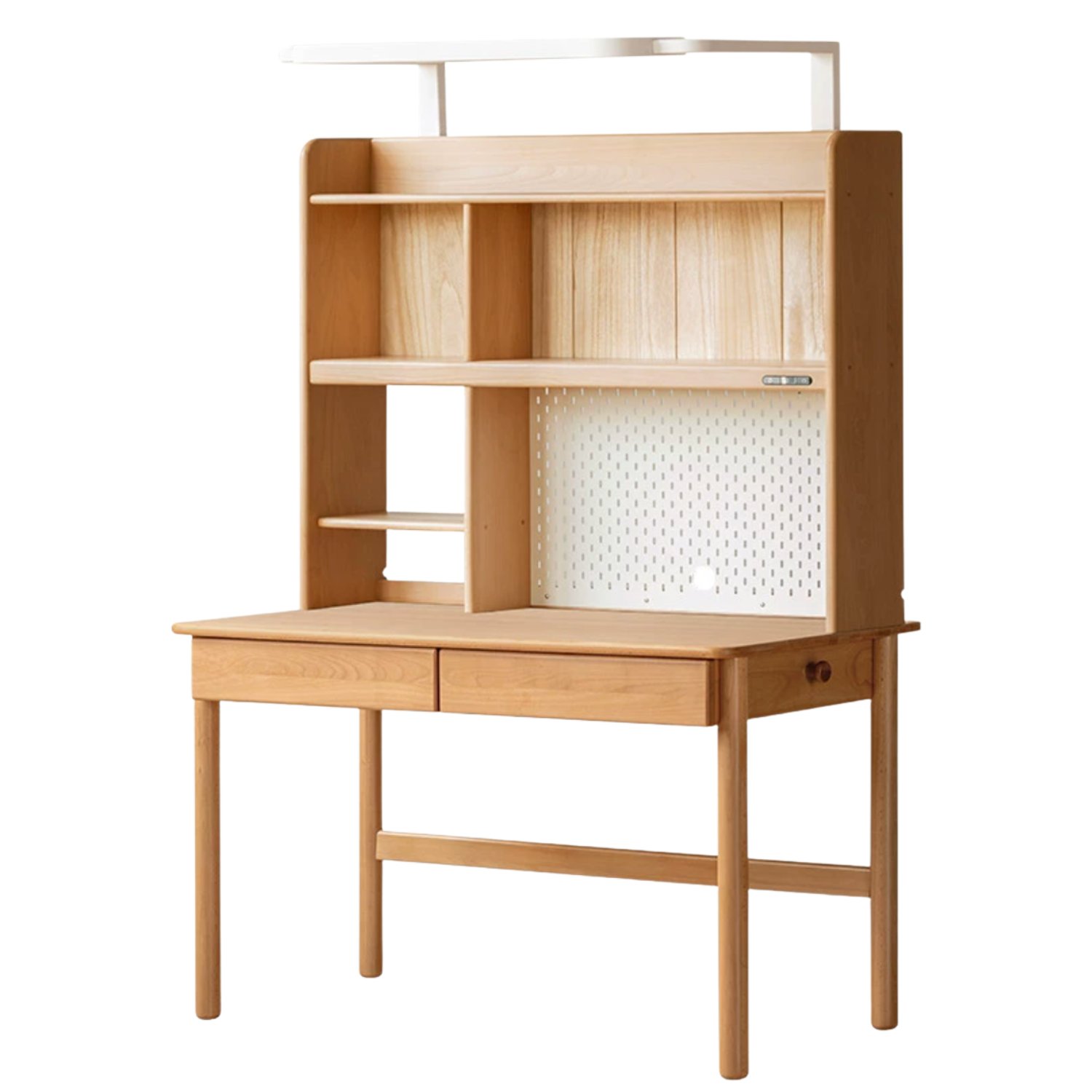 Oak, Beech Solid Wood Children's Ctudy Desk Bookshelf Integrated