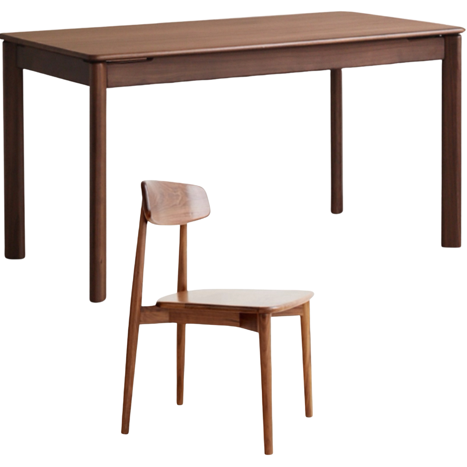 Black Walnut, Sandalwood, Ash Solid, Golden Pear Wood Modern Rectangular Table