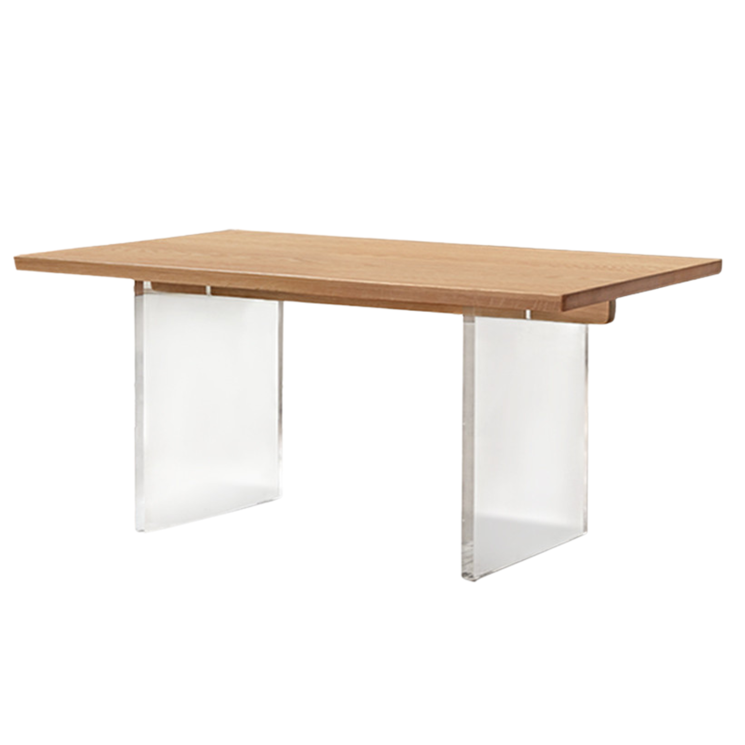 Oak, South American Walnut Solid Wood Acrylic Floating Large Size Dining Table