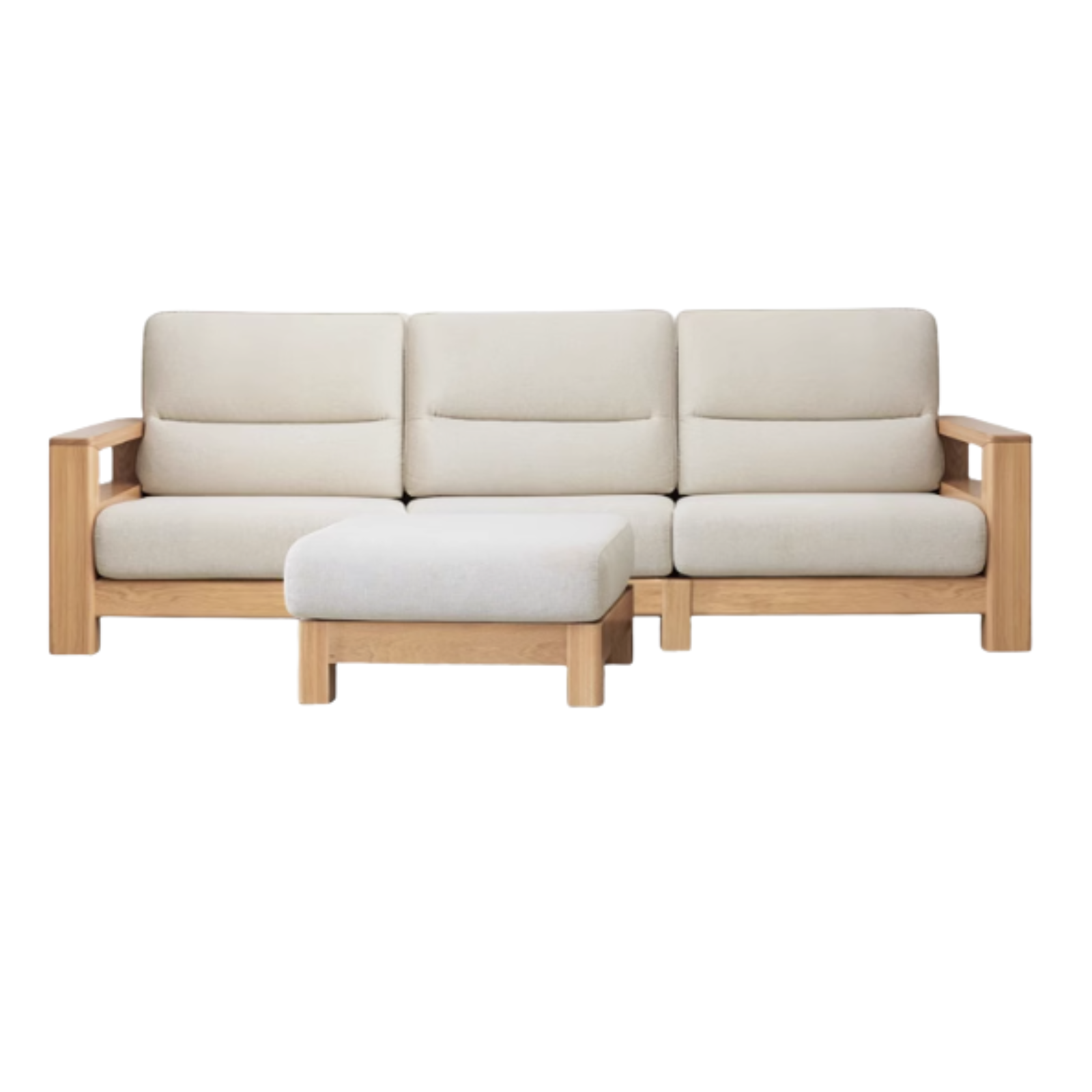 Ash Solid Wood Corner Sofa.