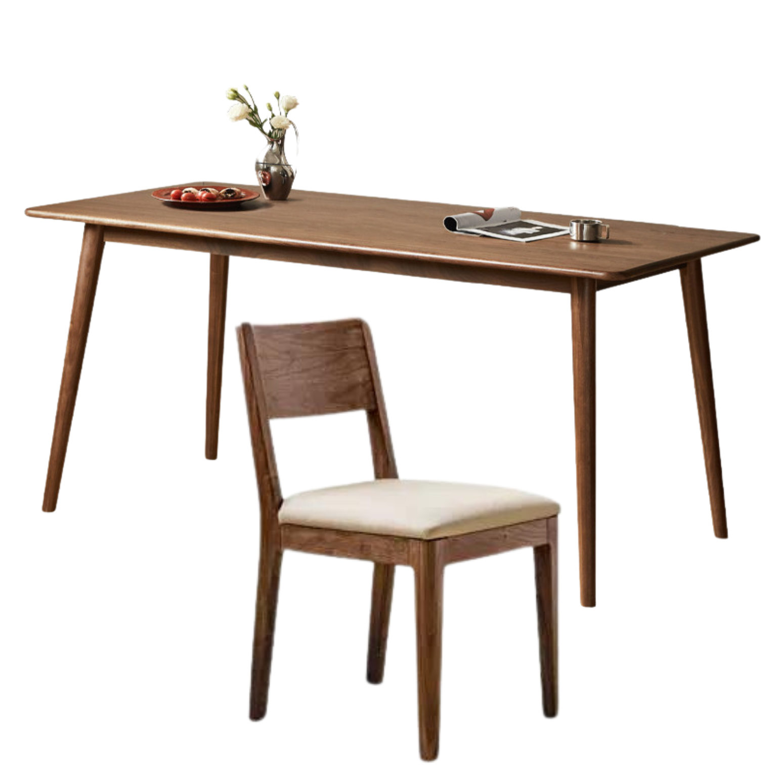 Black Walnut Solid Wood Light Luxori Dining Table