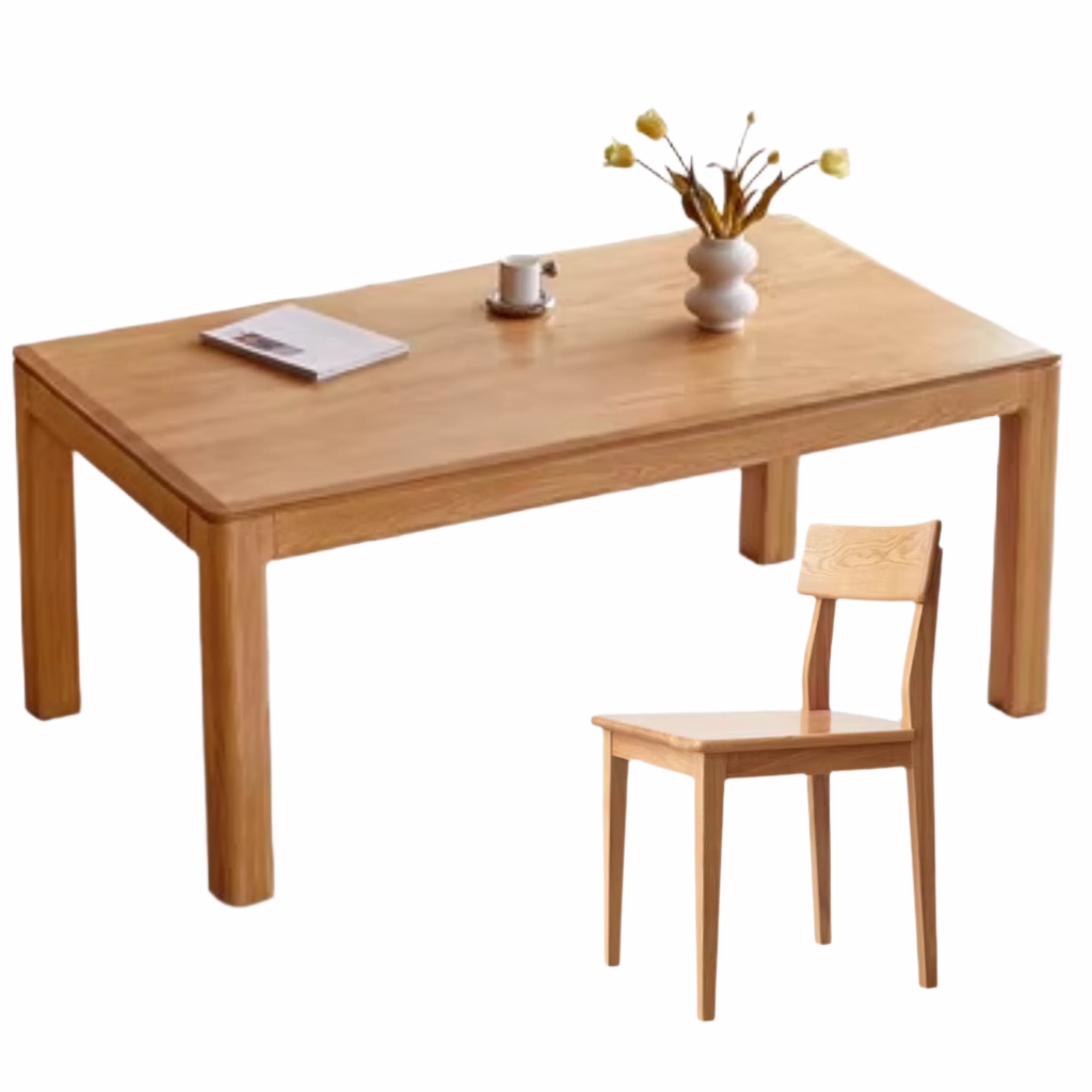 Oak, Red Oak Solid Wood Rectangular Dining Table