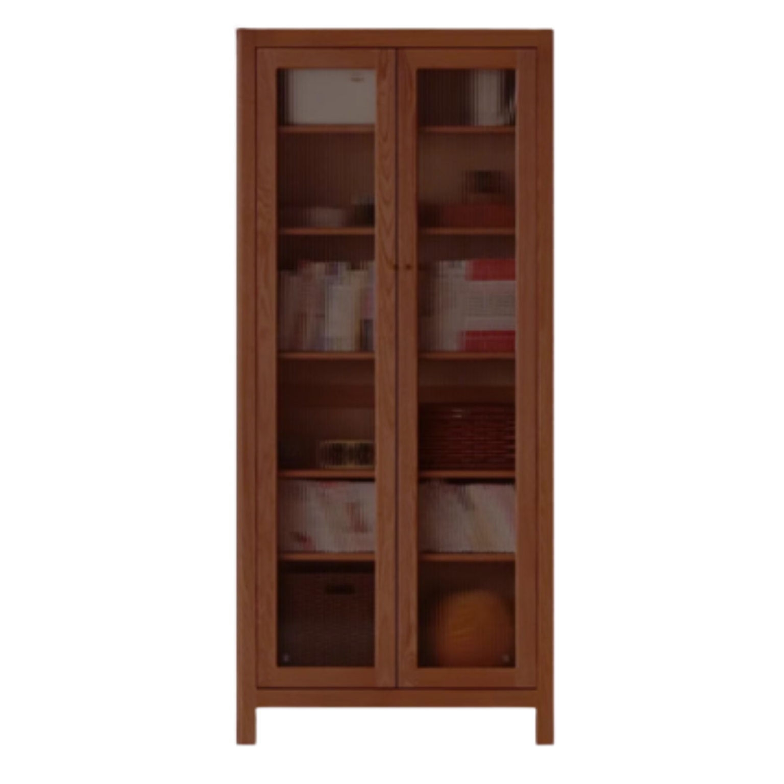 Oak, Solid Rubberwood Modern Minimalist Combination Bookcase