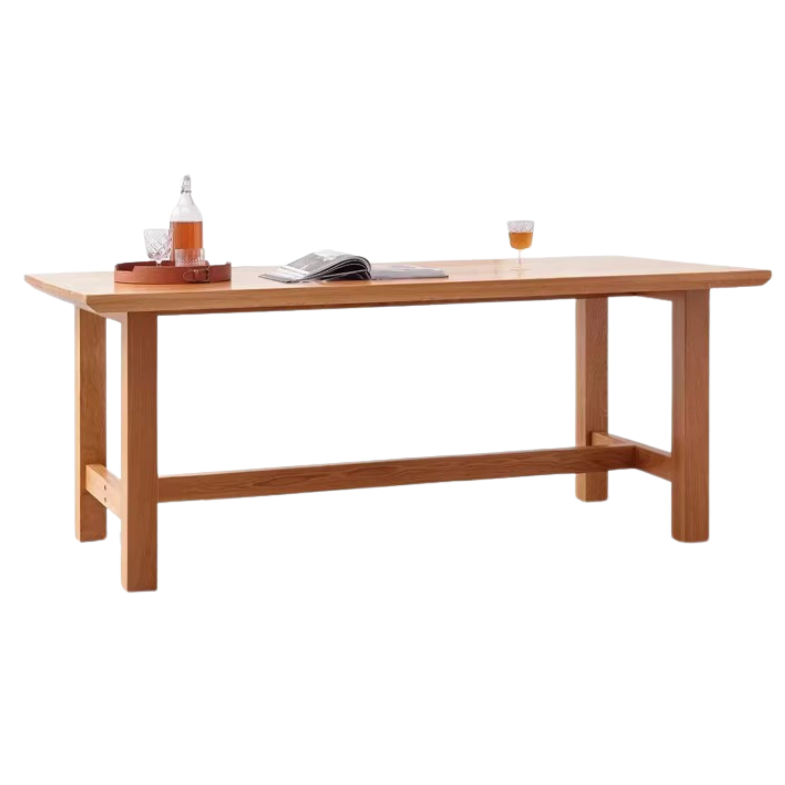 Oak, Ash, Poplar, Cherry Solid Wood Rustic Style Dining Table