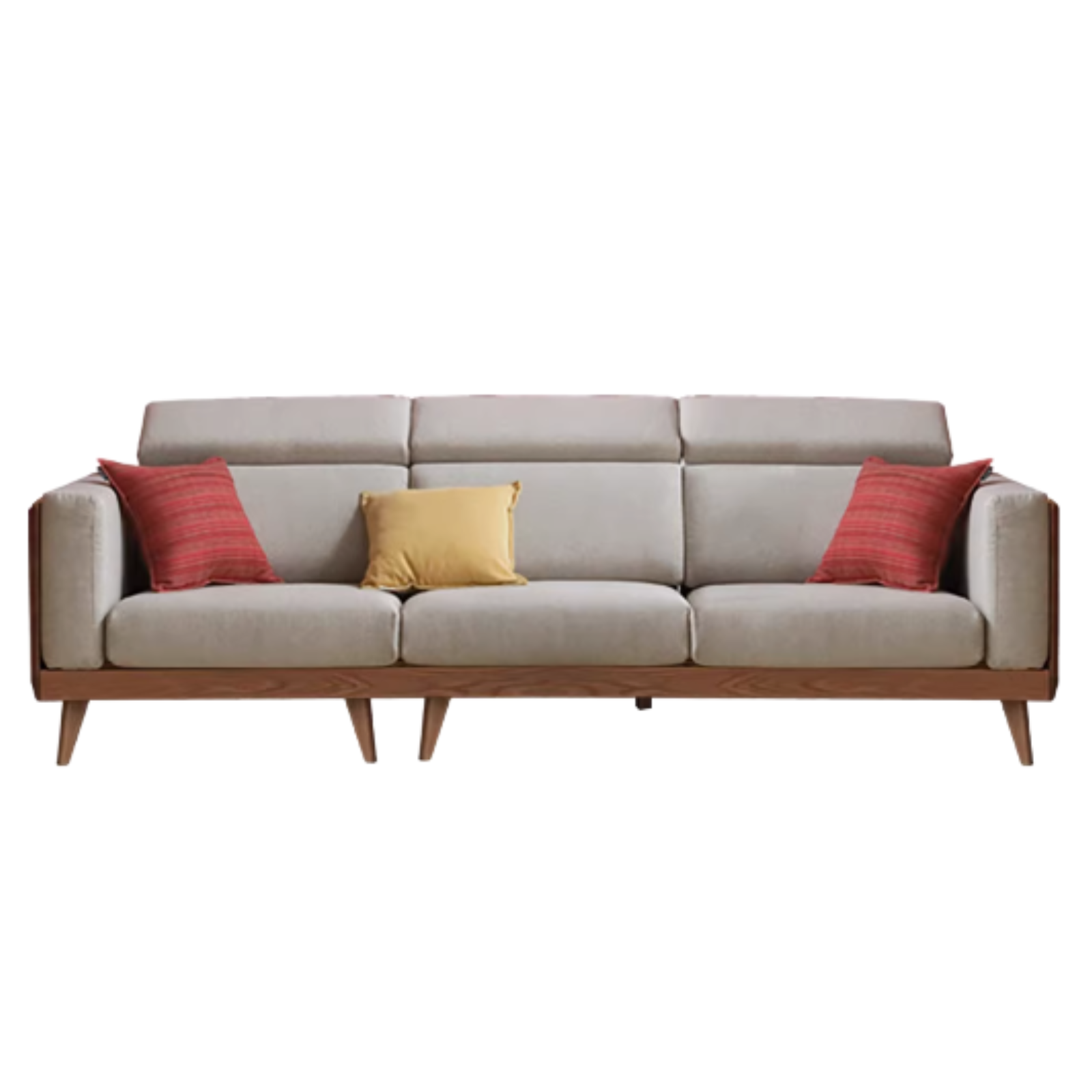 Oak, Ash Solid Wood Modern Fabric Sofa.