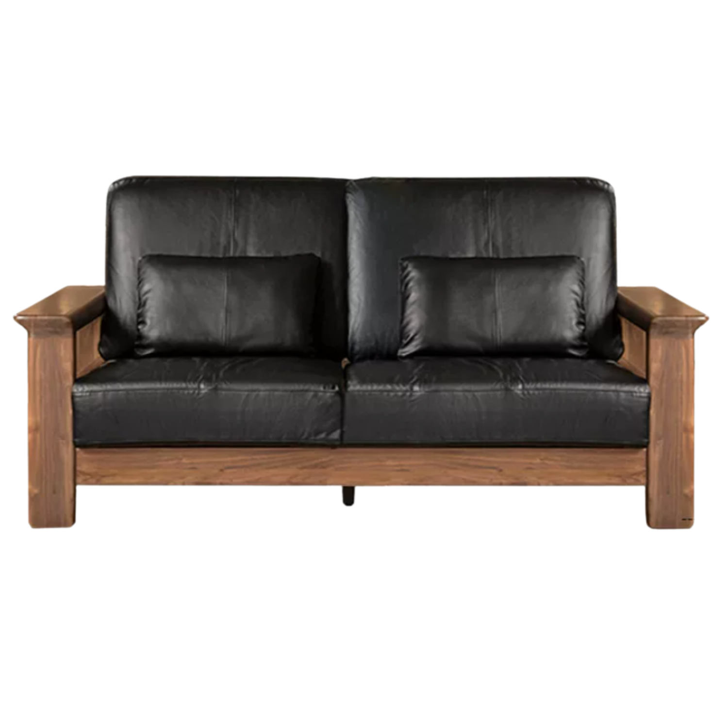 Black Walnut Solid Wood, Ash, Sandalwood, Genuine Leather, fabrics Designer Sofa with Deep, Structured Silhouette