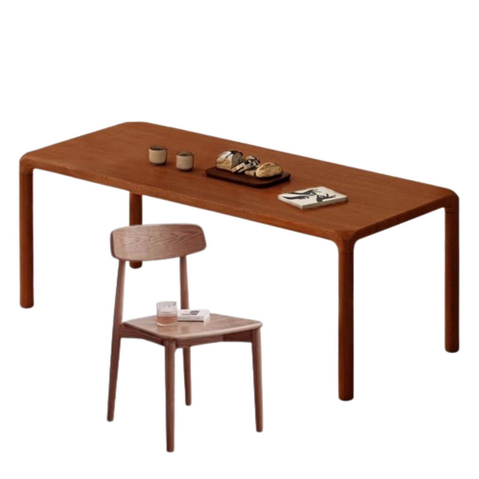 Black Walnut, Ash Solid Wood Rectangular Dining Table