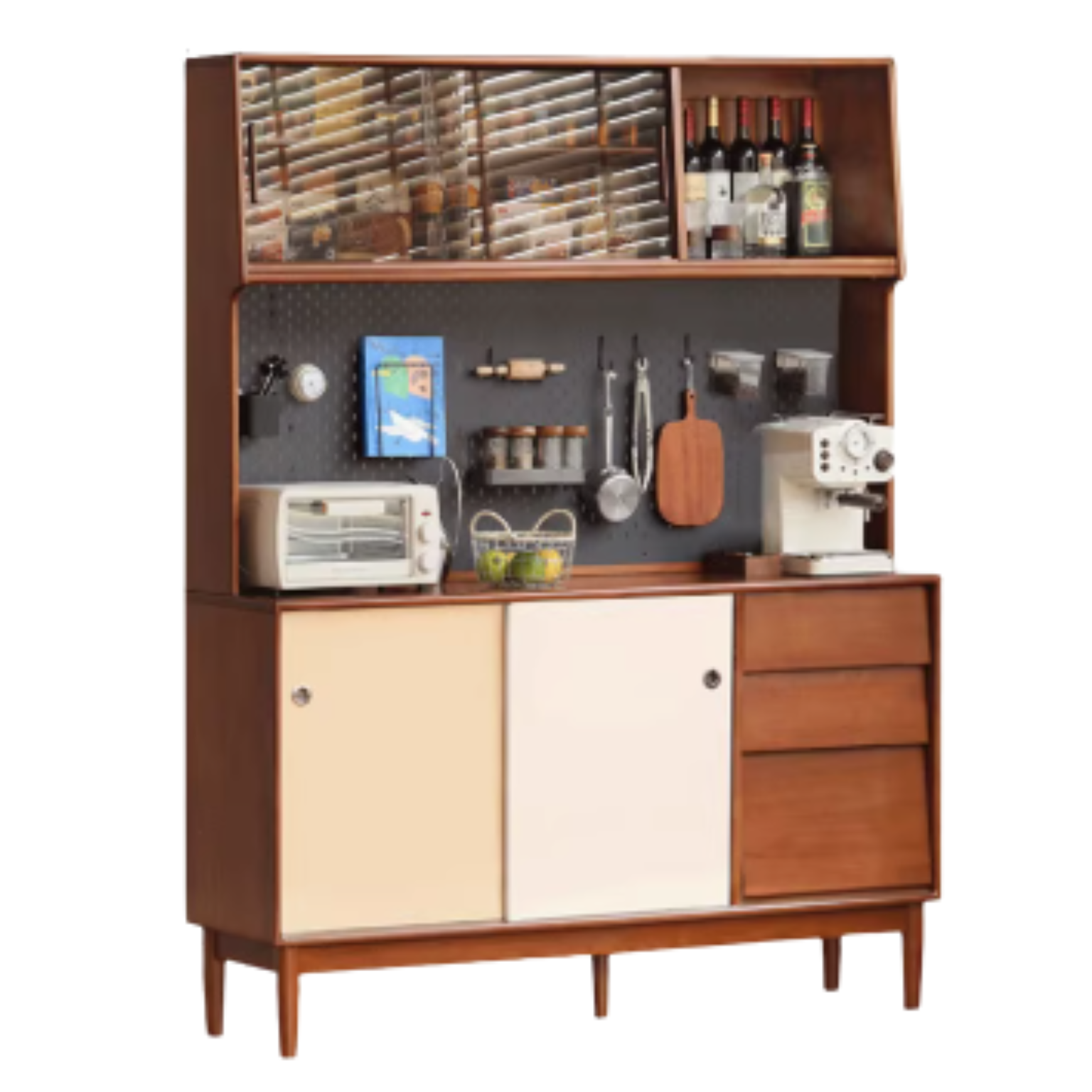 Poplar Solid Wood Retro Sideboard.