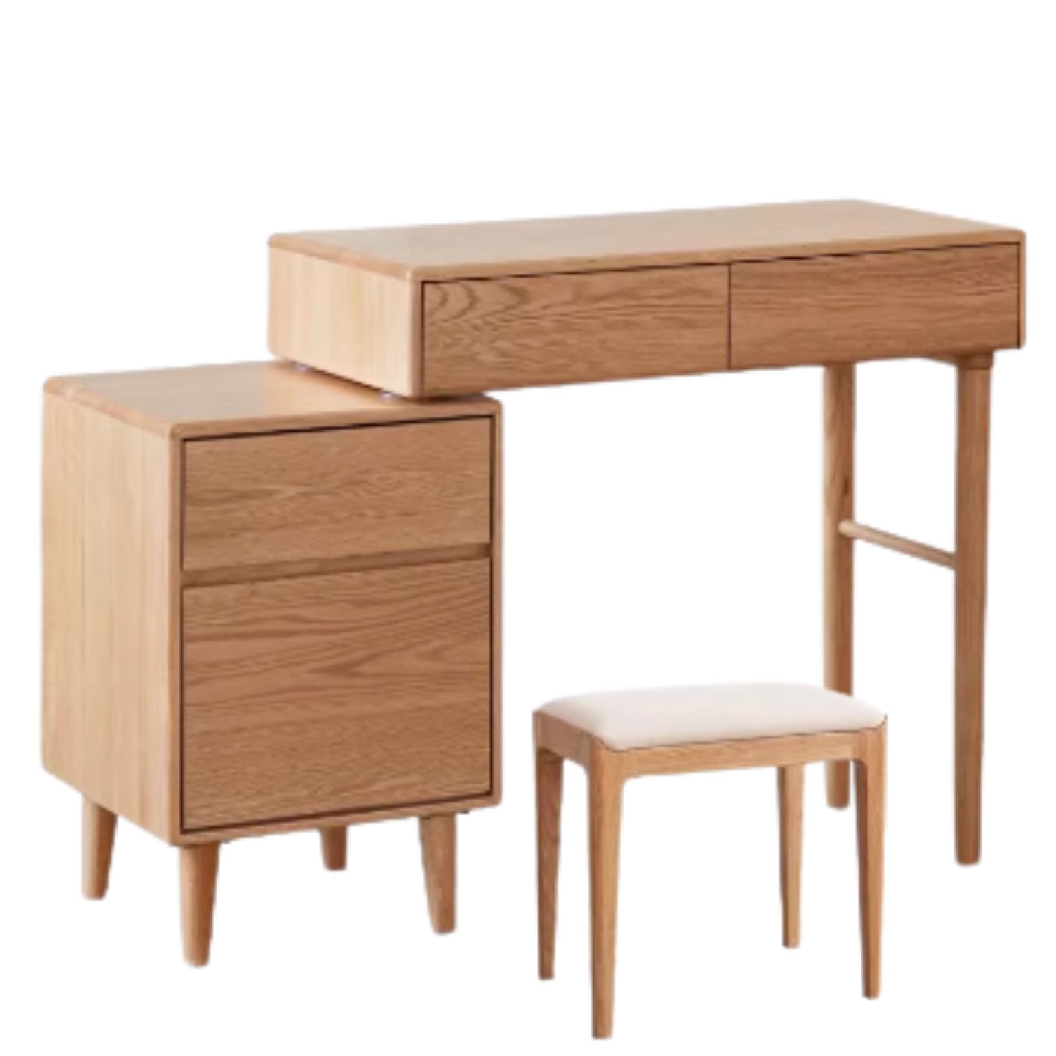 Solid Rubberwood, Oak, Beech Solid Wood Retractable Vanity Table Modern.