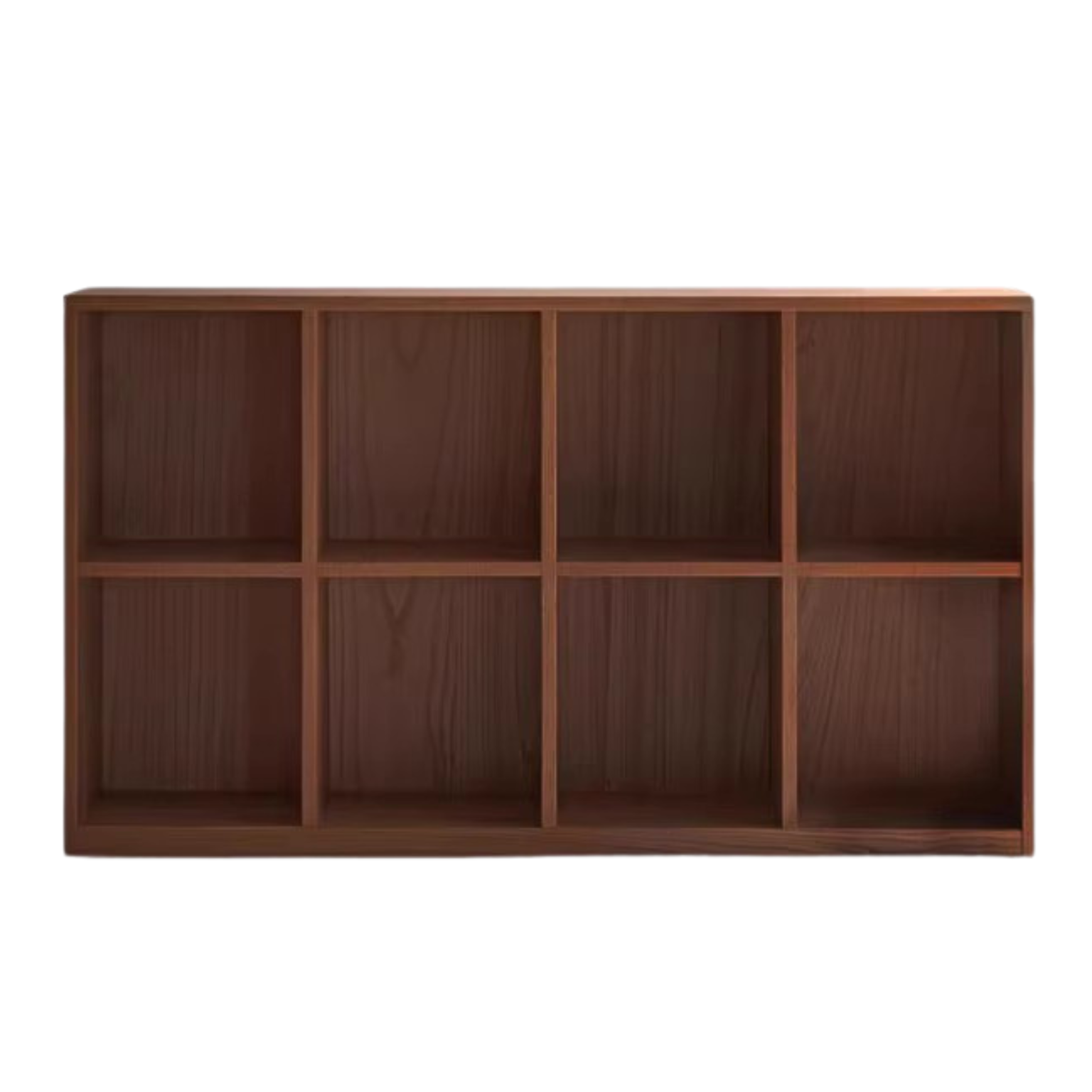 Black Walnut, Oak Solid Wood Low Bookcase, Modern Modular Storage Shelf Cabinet