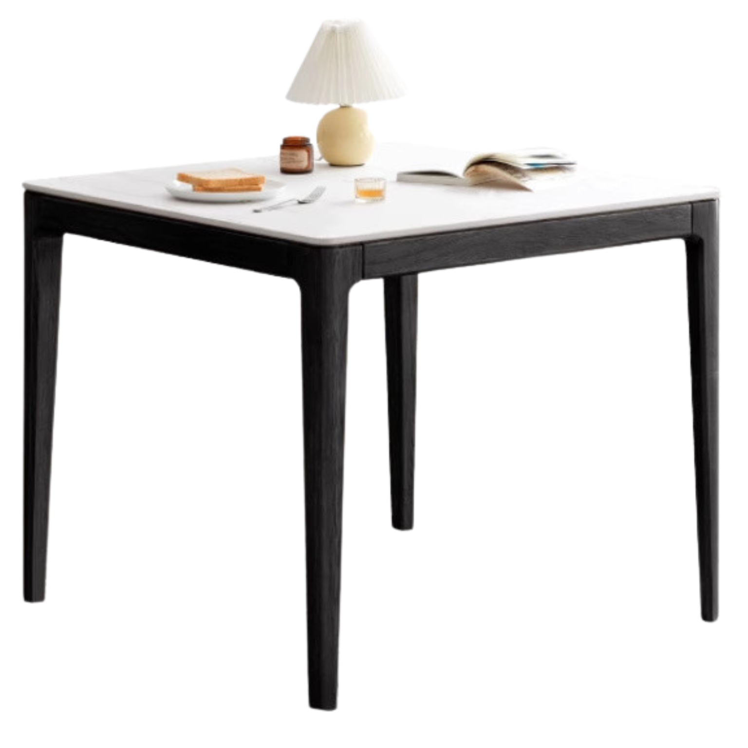 Oak Solid Wood, Solid Rubberwood Square Slate Dining Table