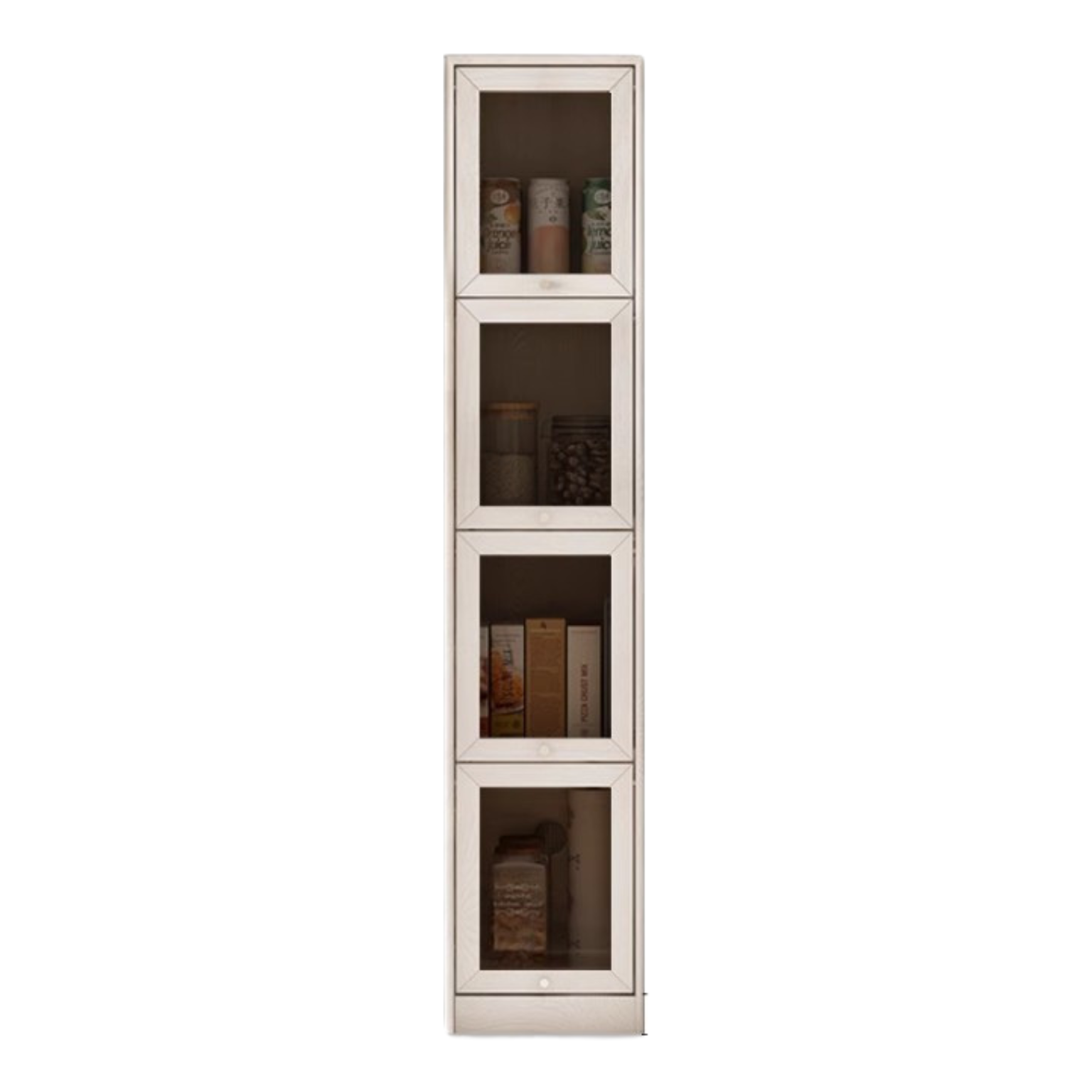 Oak Solid Wood Bookcase Corner Glass Flip Door