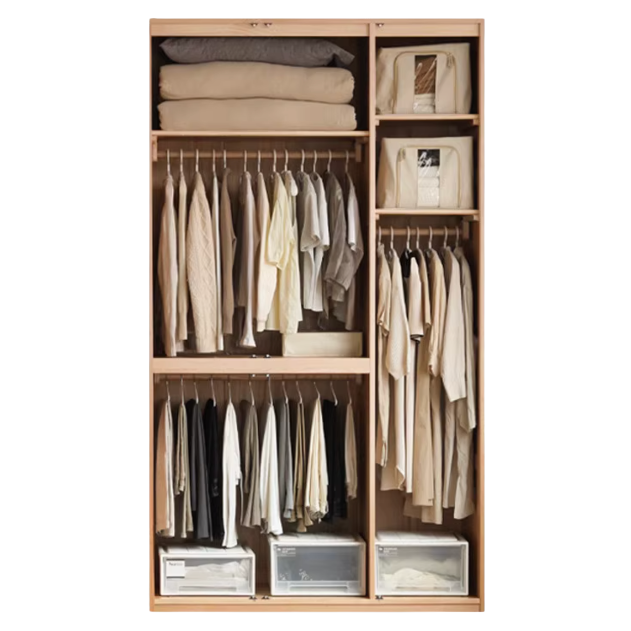 Oak, Ash Solid Wood Sectional Wardrobe.