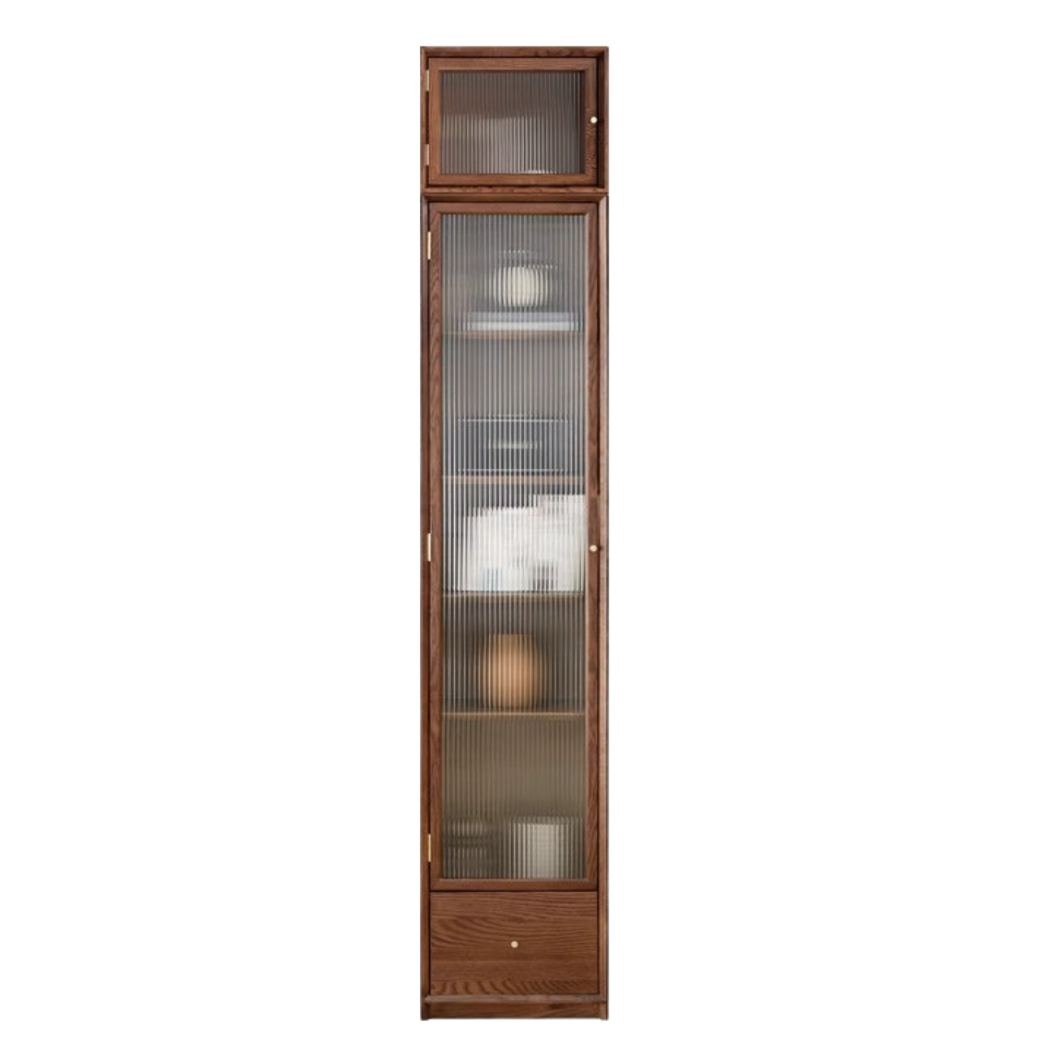 Oak, Ash Solid Wood Modular Bookcase with Glass Doors