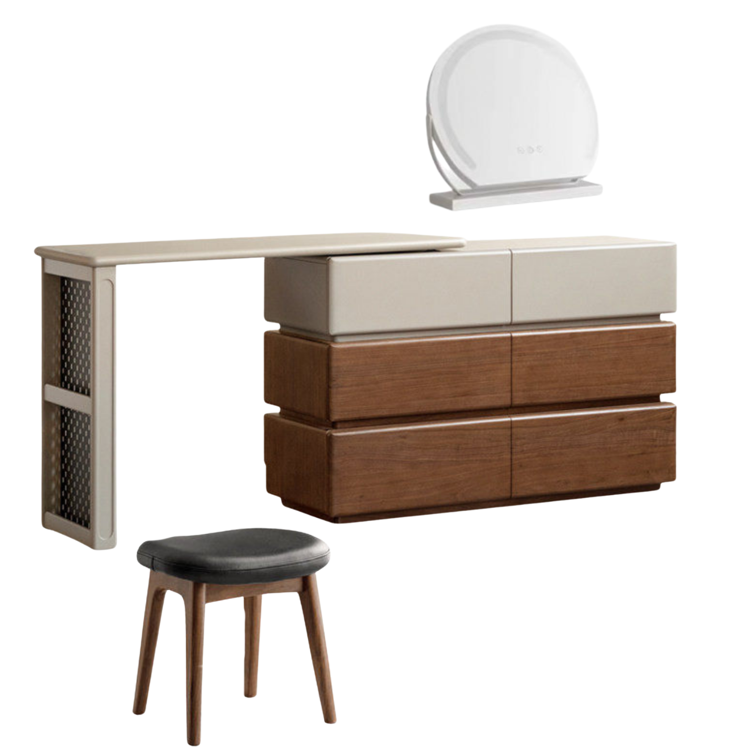 Black Walnut, Poplar Solid Wood Vanity Table Modern Italian Design