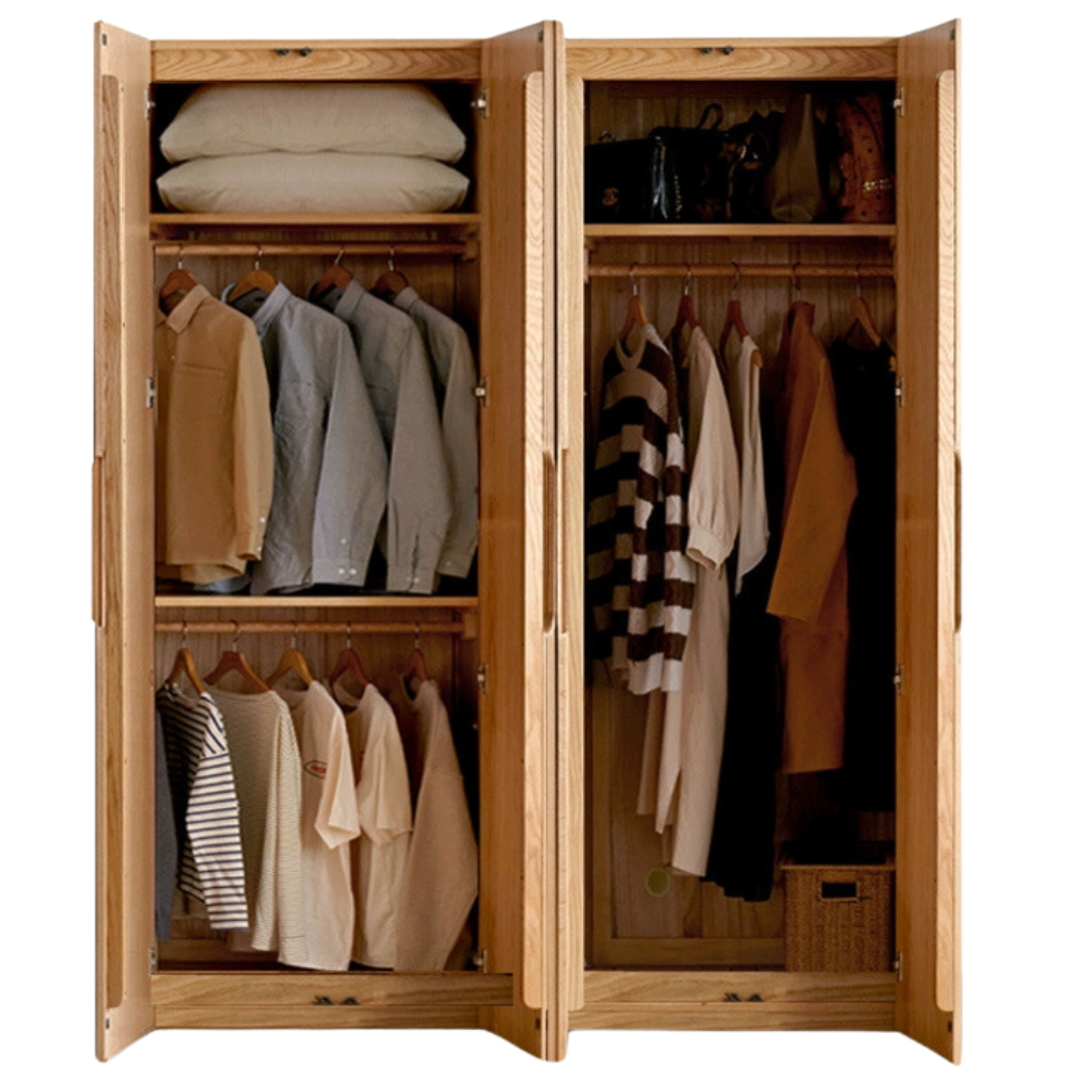 Oak Solid Wood Nordic Wardrobe.