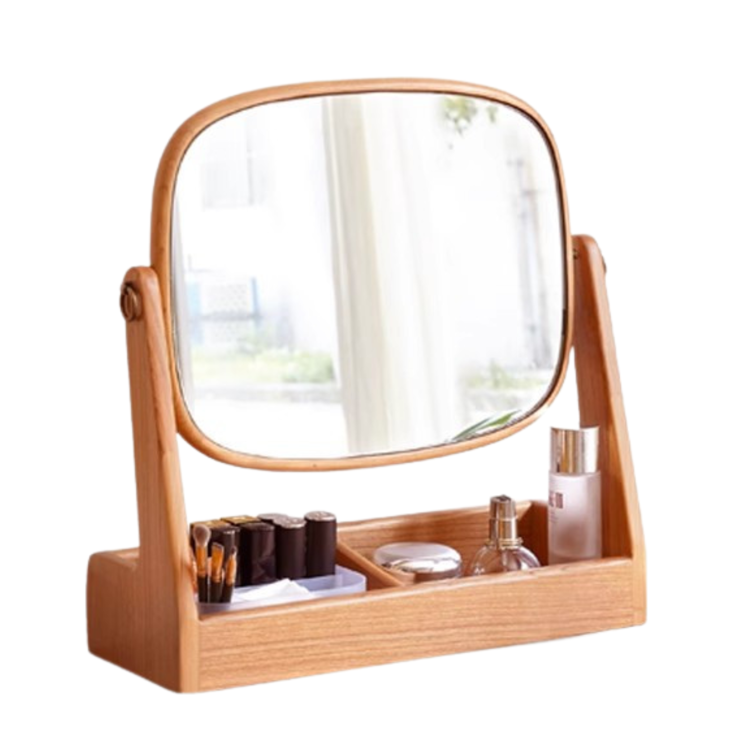Black Walnut, Beech, Cherry Solid Wood Makeup Mirror