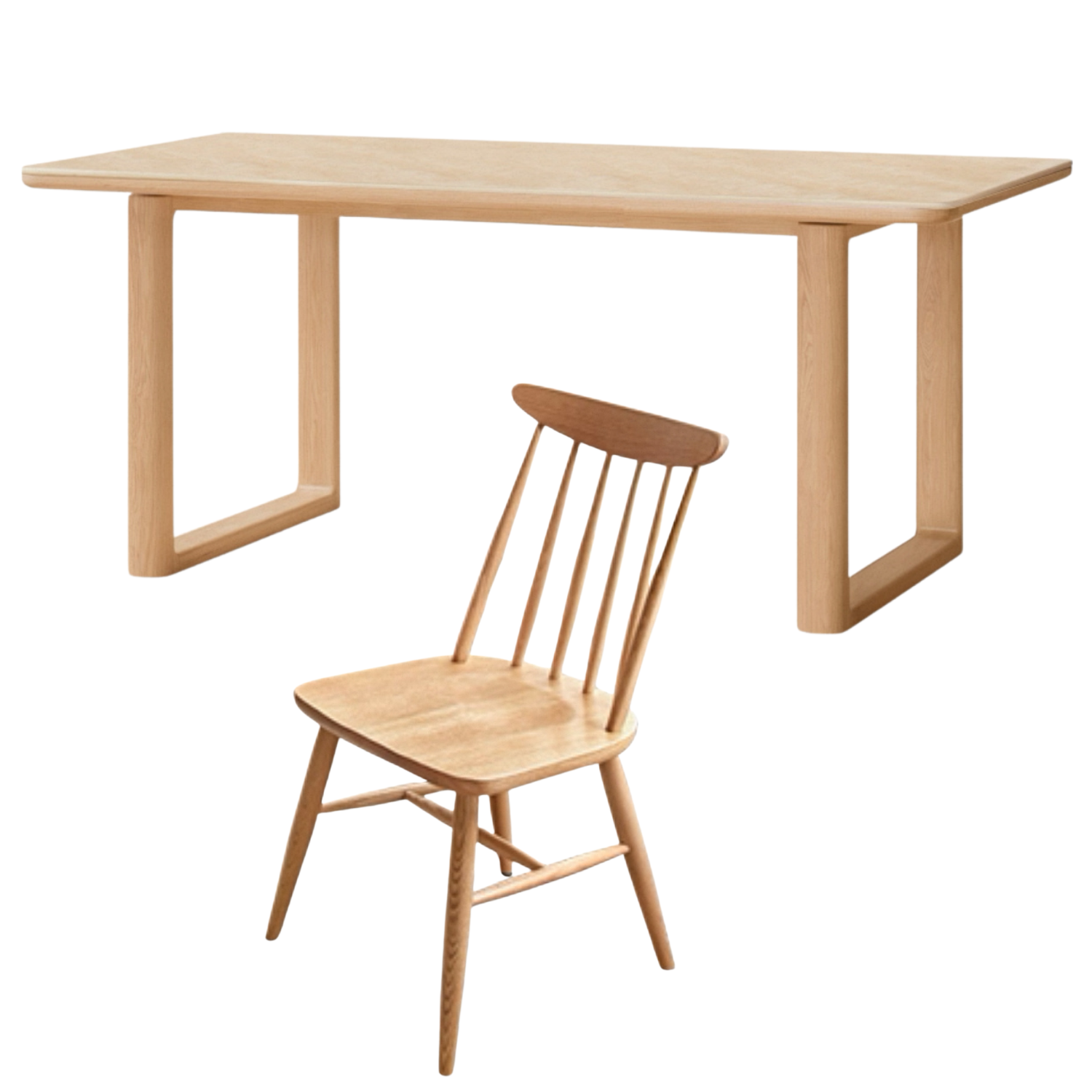 Ash, Oak Solid Wood Rock Board Dining Table