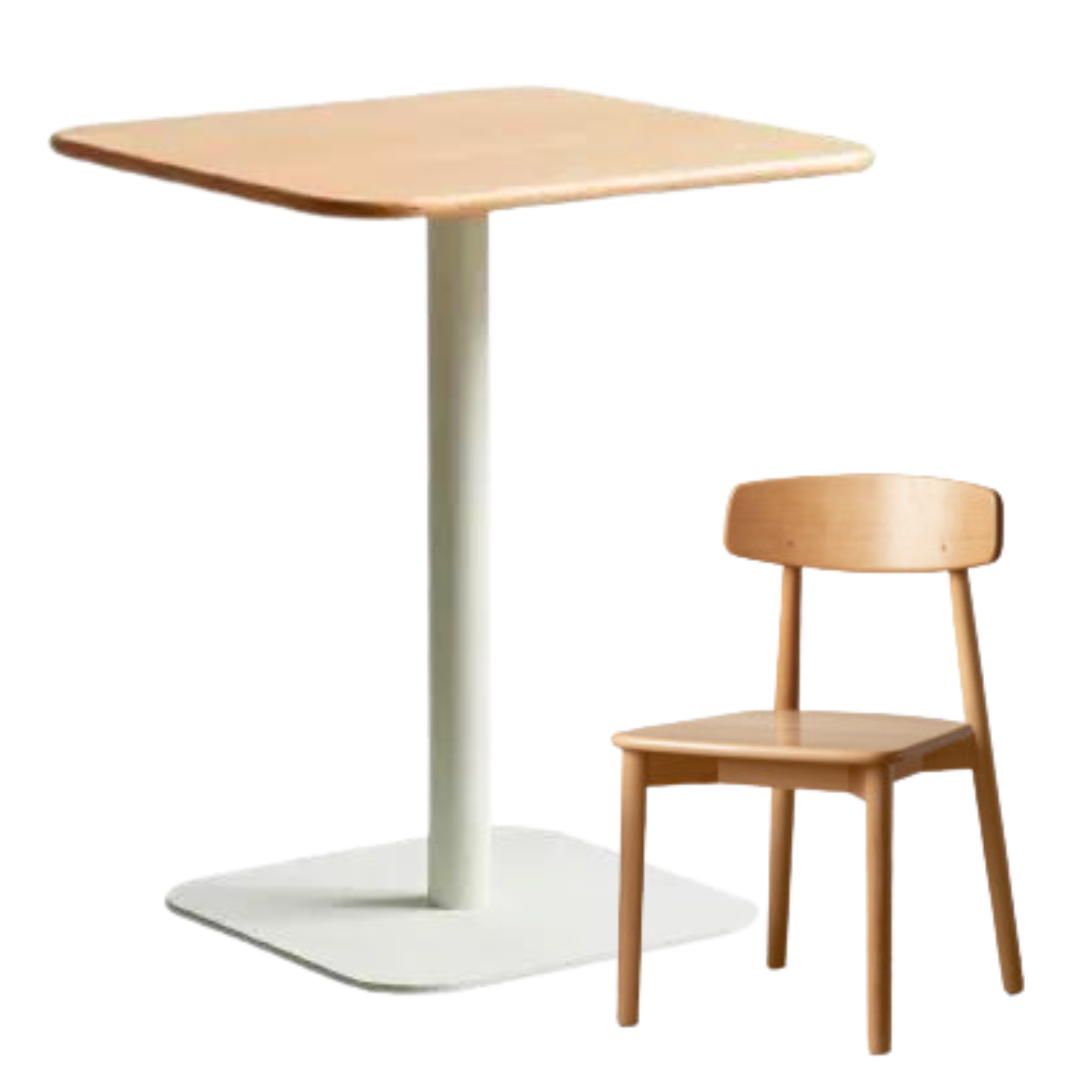 Beech Solid Wood Square Modern Coffee Table.