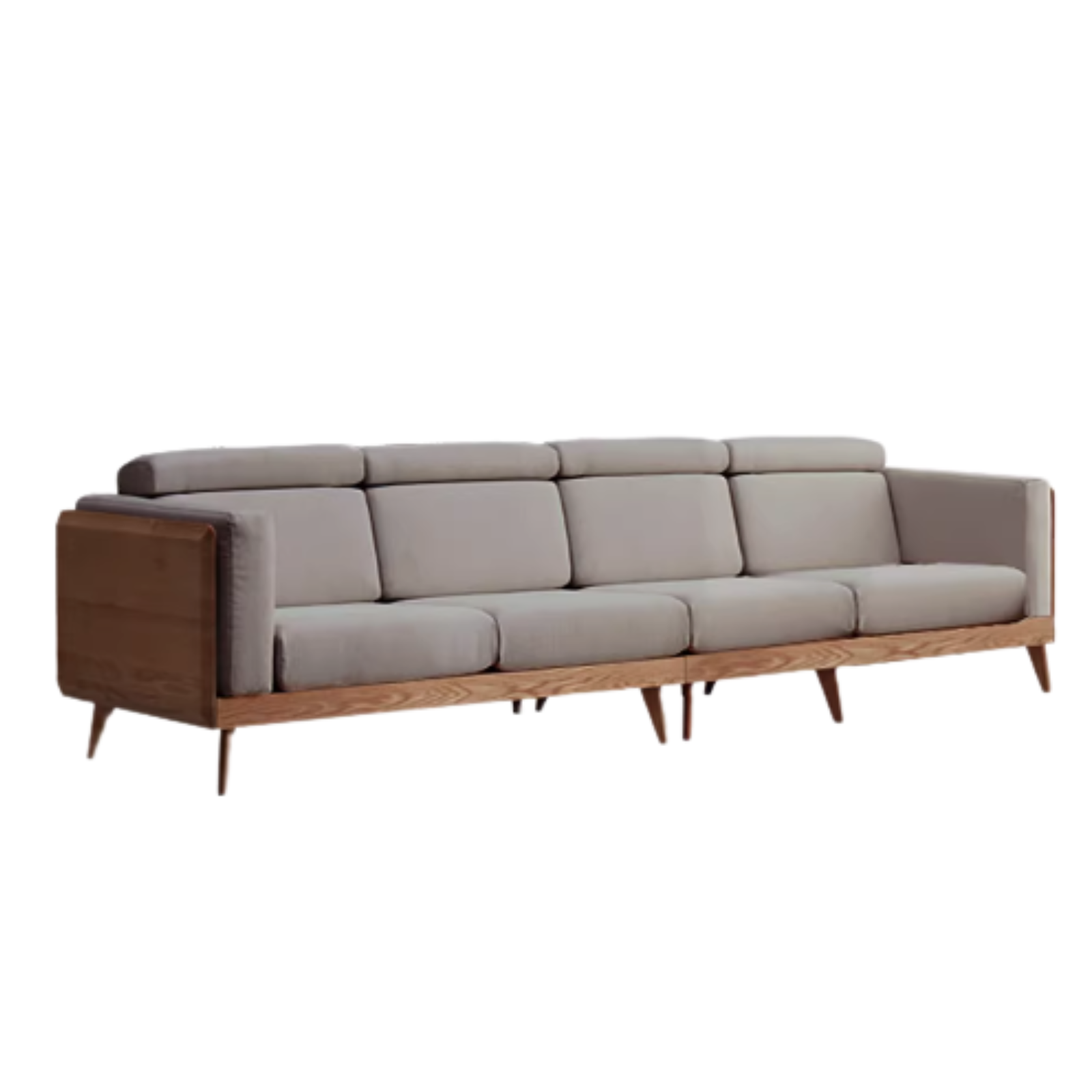 Black Walnut, Ash Solid Wood Adjustable Headrest Sofa.