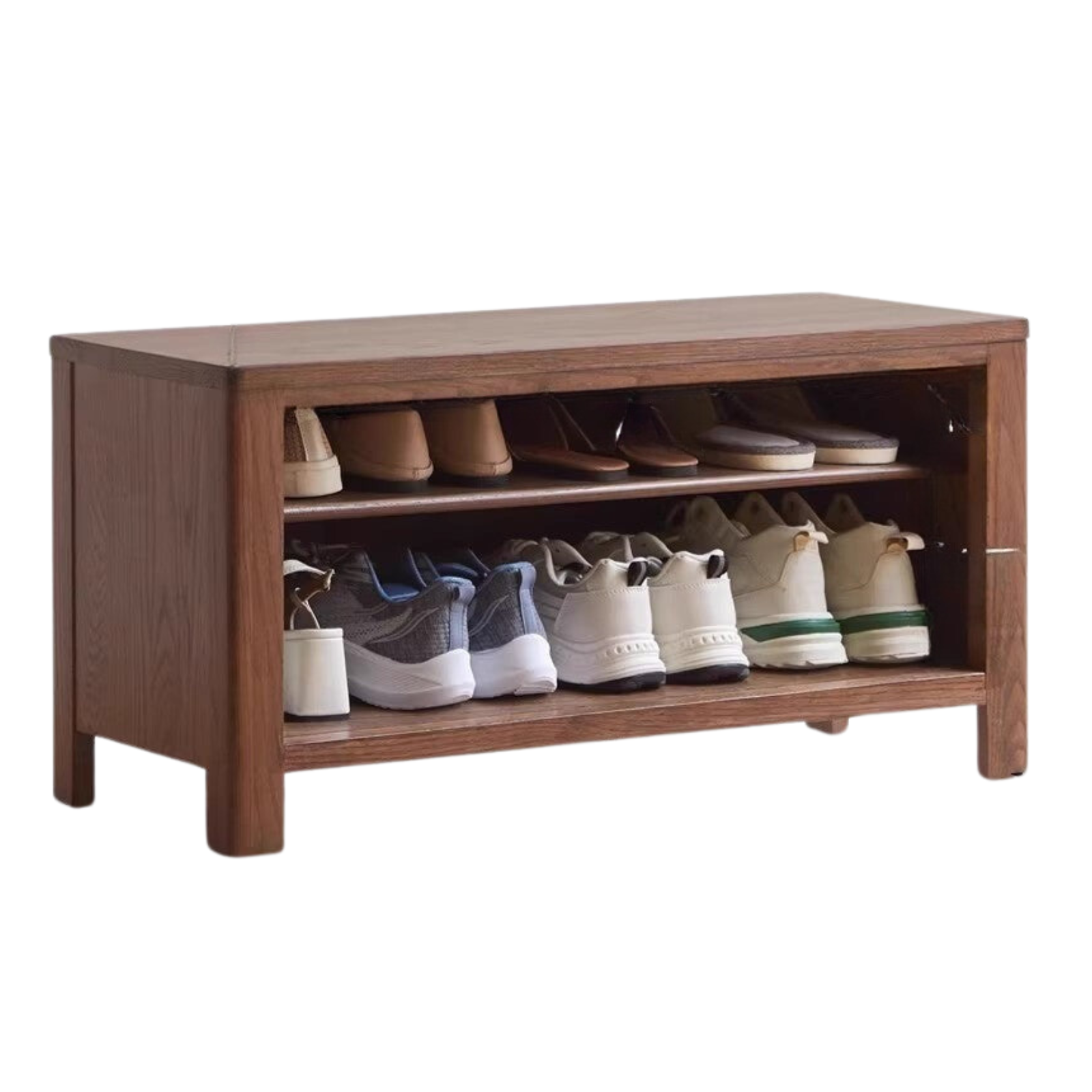 Oak Solid Wood Shoe Stool For Home Entrance
