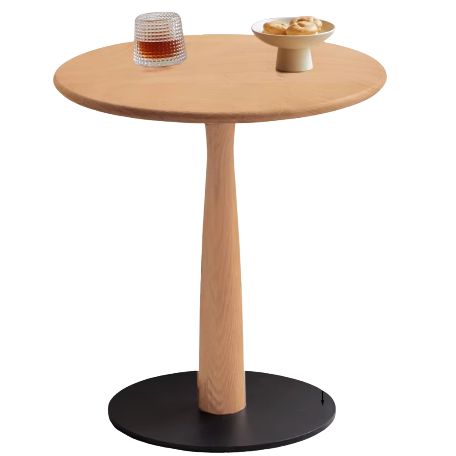 Oak, Black Walnut, Cherry, Beech Solid Wood Round Side Table Modern