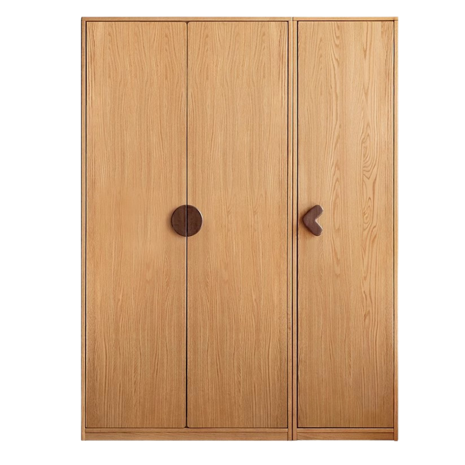 Oak Solid Wood Children's Wardrobe, Bookcase Combination