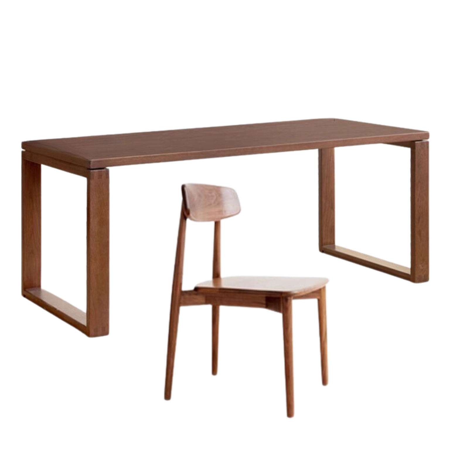 Black Walnut, Oak Solid Wood Long Dining Table