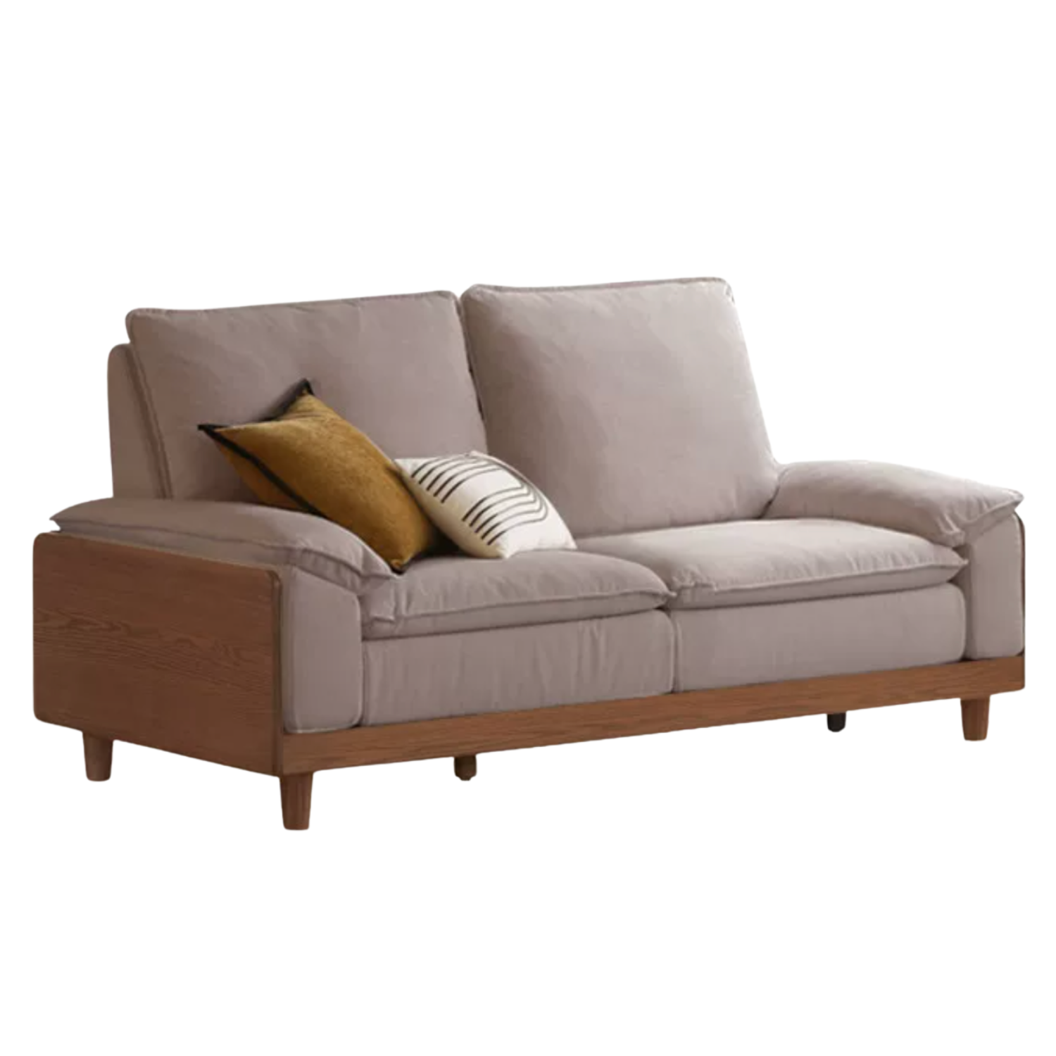 Black Walnut, Ash Solid Wood High Back Sofa