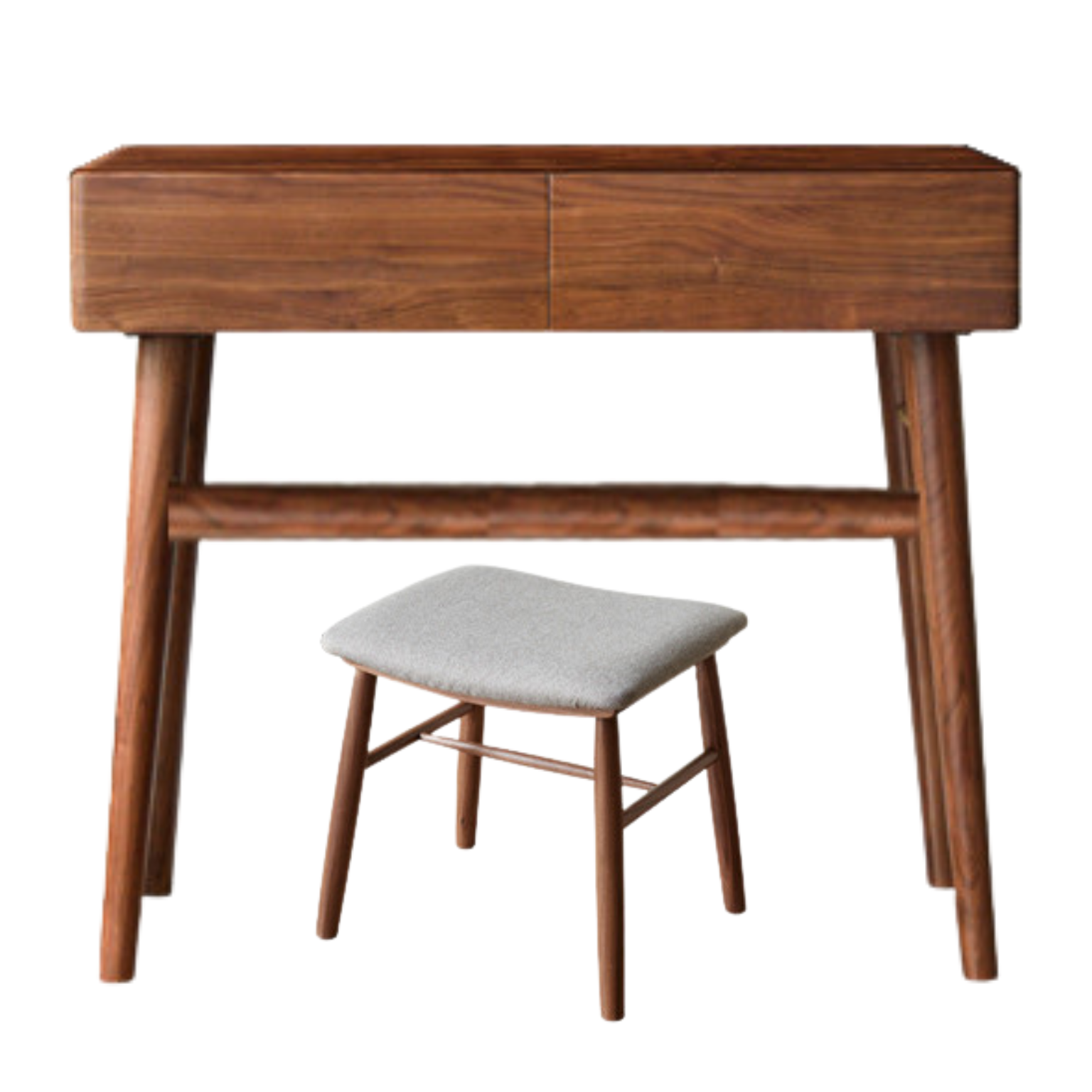 Black Walnut, Sandalwood Solid Wood Moon Makeup Mirror Dressing Table.