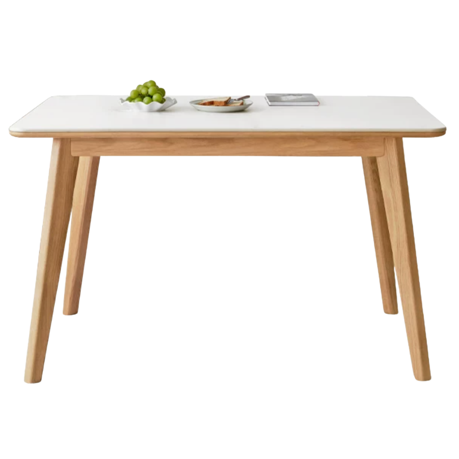 Ash, Oak Solid Wood Modern Rock Plate Dining Table