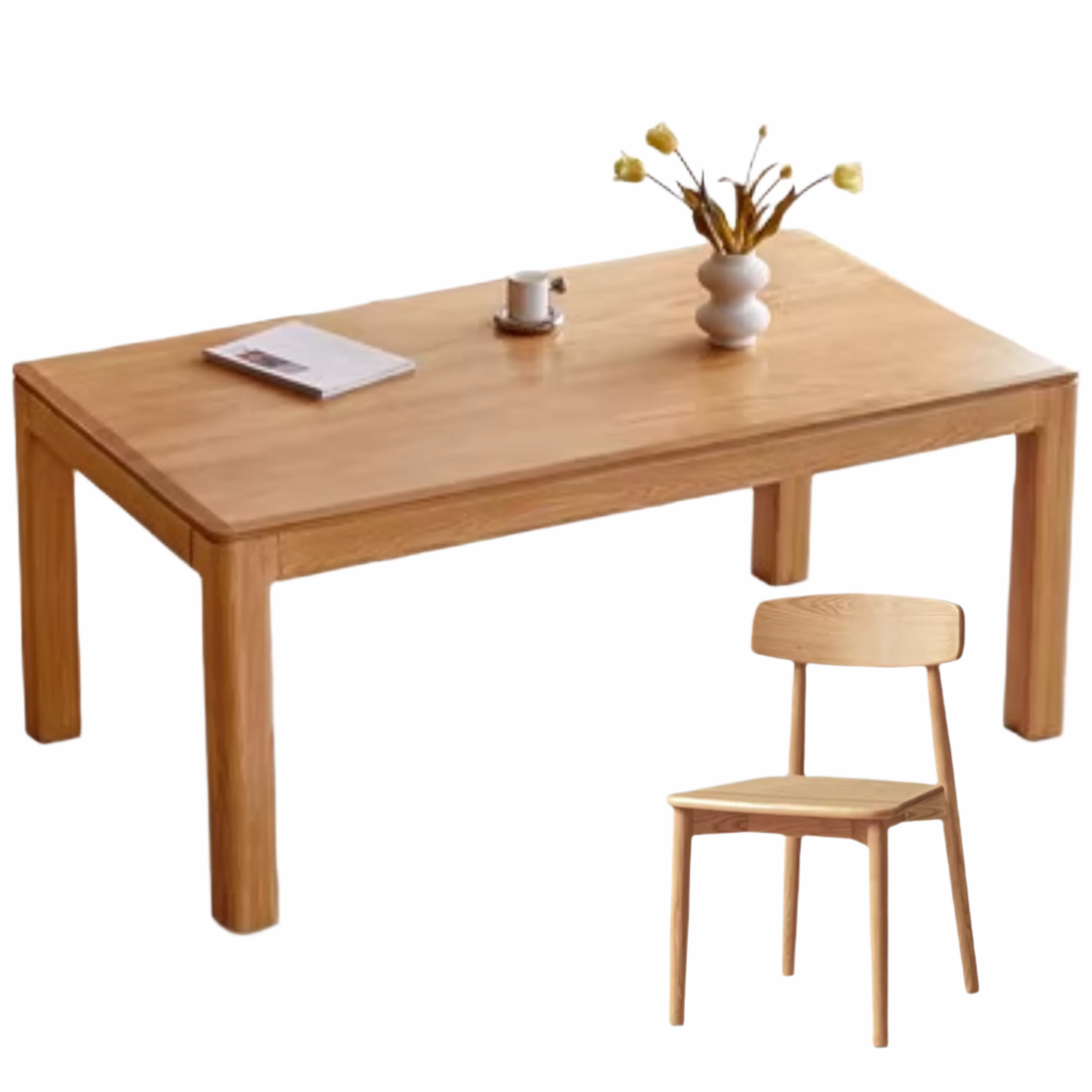 Oak, Red Oak Solid Wood Rectangular Dining Table