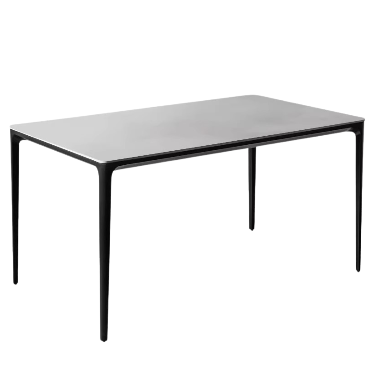 Rock Slab+Metal Italian Light Luxury Black Dining Table