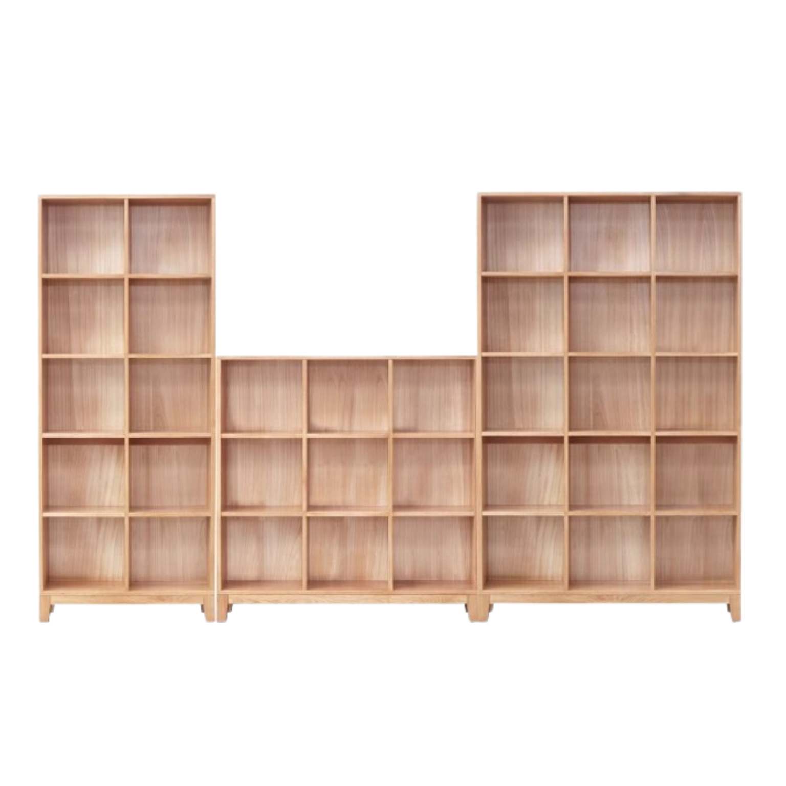Oak Solid Wood Floor To Ceiling Bookshelve