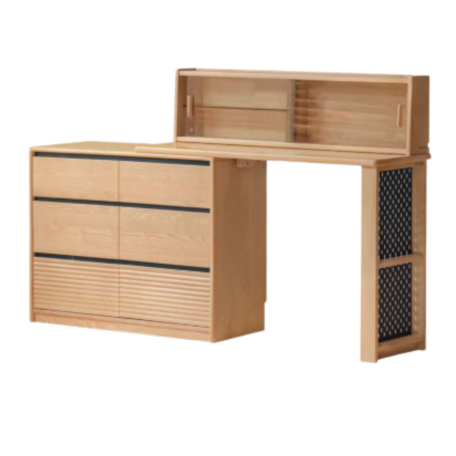 Ash Solid Wood Modern Multi-function Vanity Table.