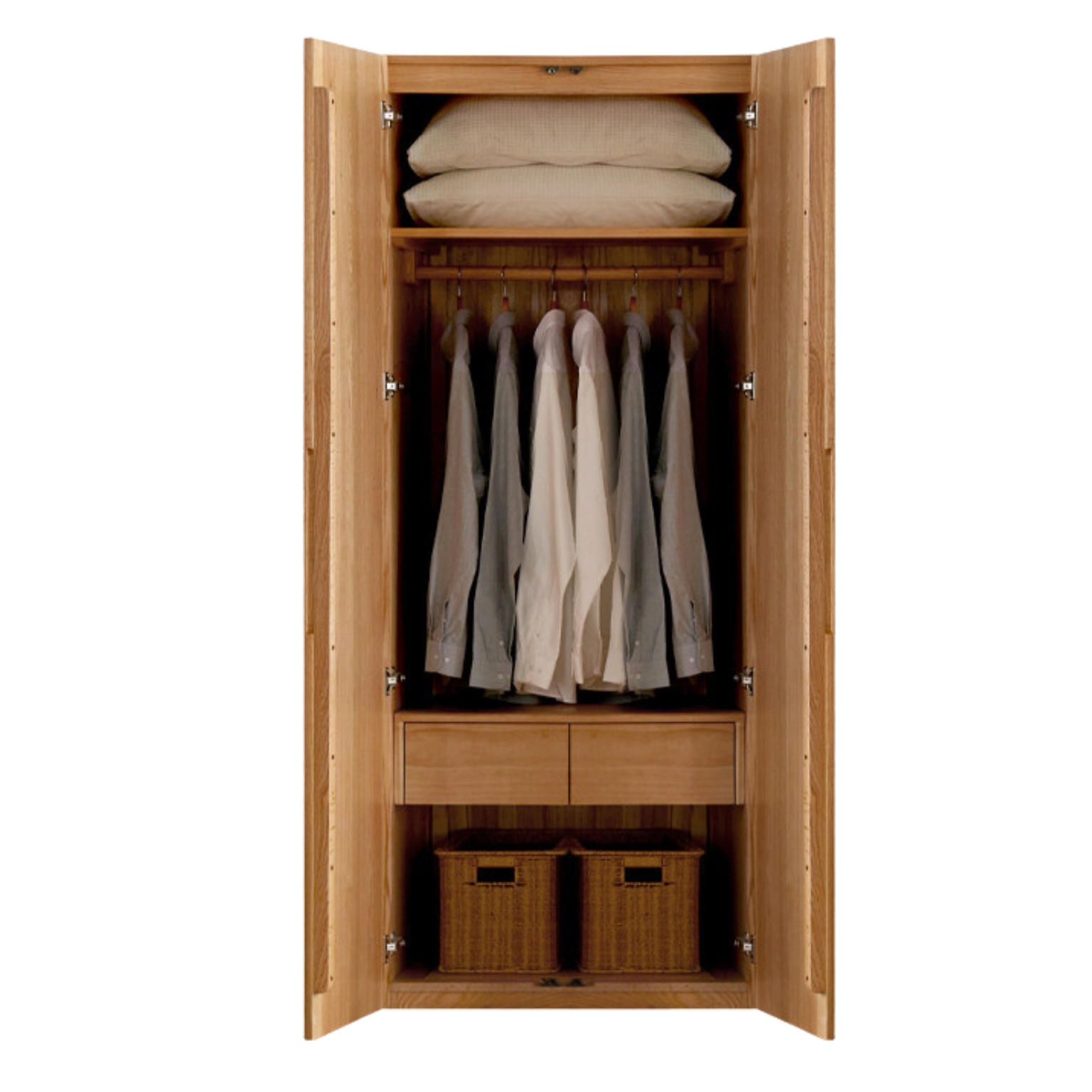 Oak Solid Wood Nordic Wardrobe.