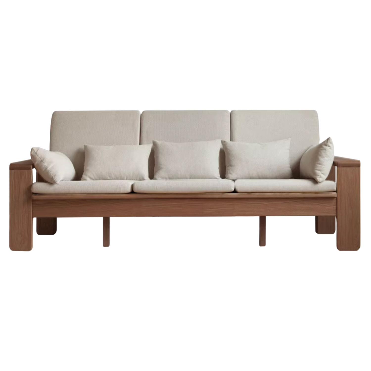Oak, Ash Solid Wood Modern Nordic Fabric Sofa.