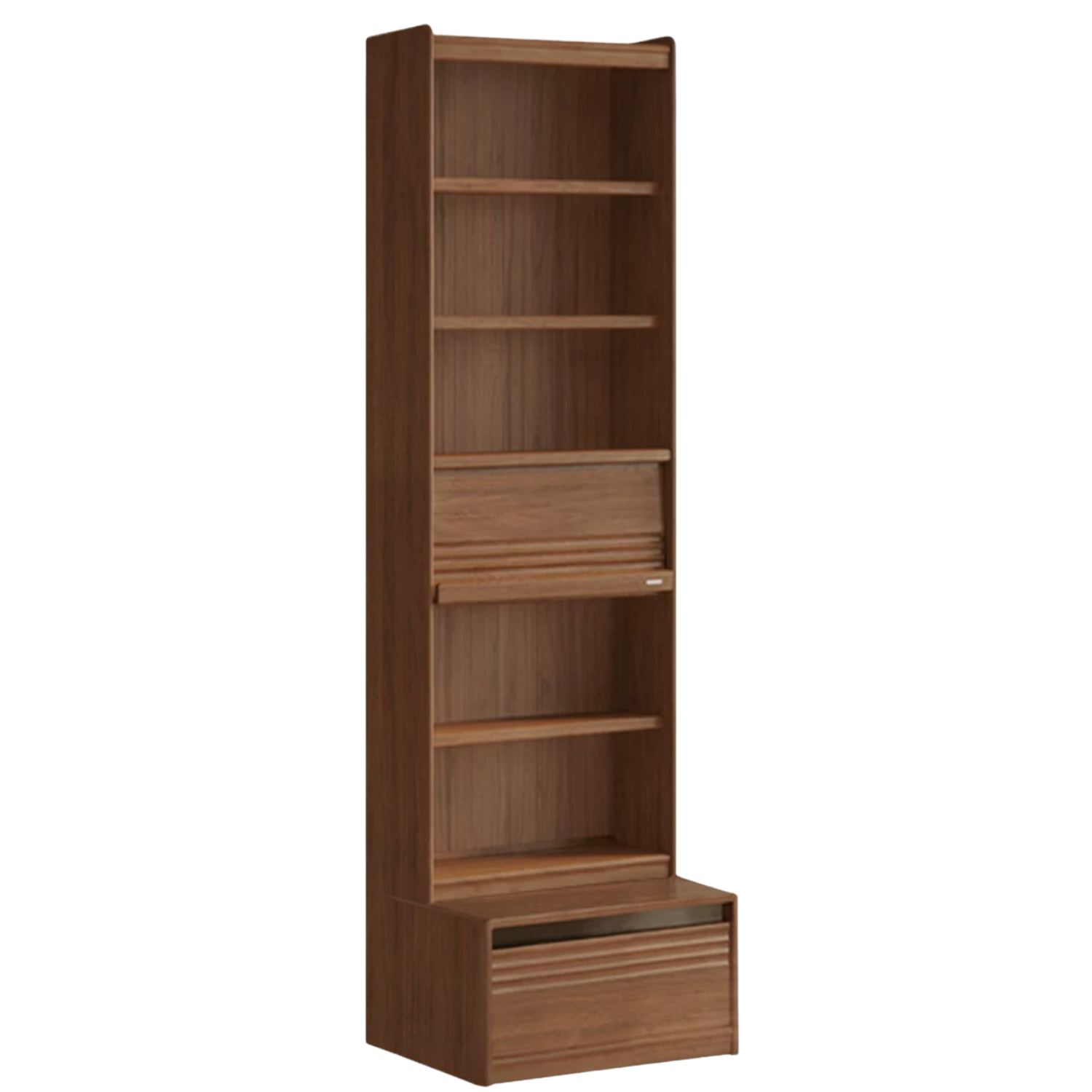 Black Walnut, Ash Solid Wood Combination Bookcase with Floor Display and Luxury Storage